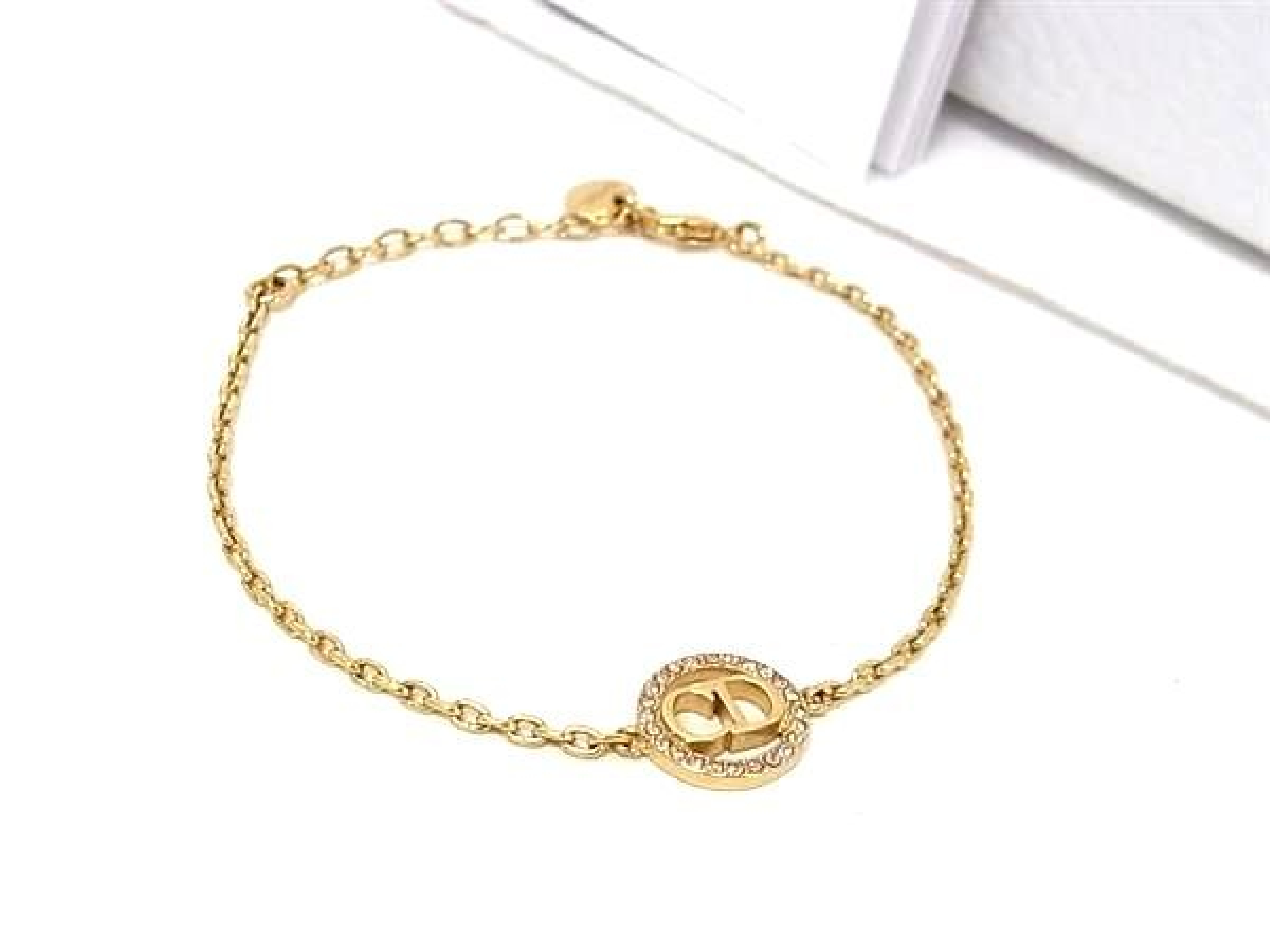 Vintage Rhinestone Bracelet, Women's Accessory, Gold Tone, HC3501 Bracelet/Bangle
