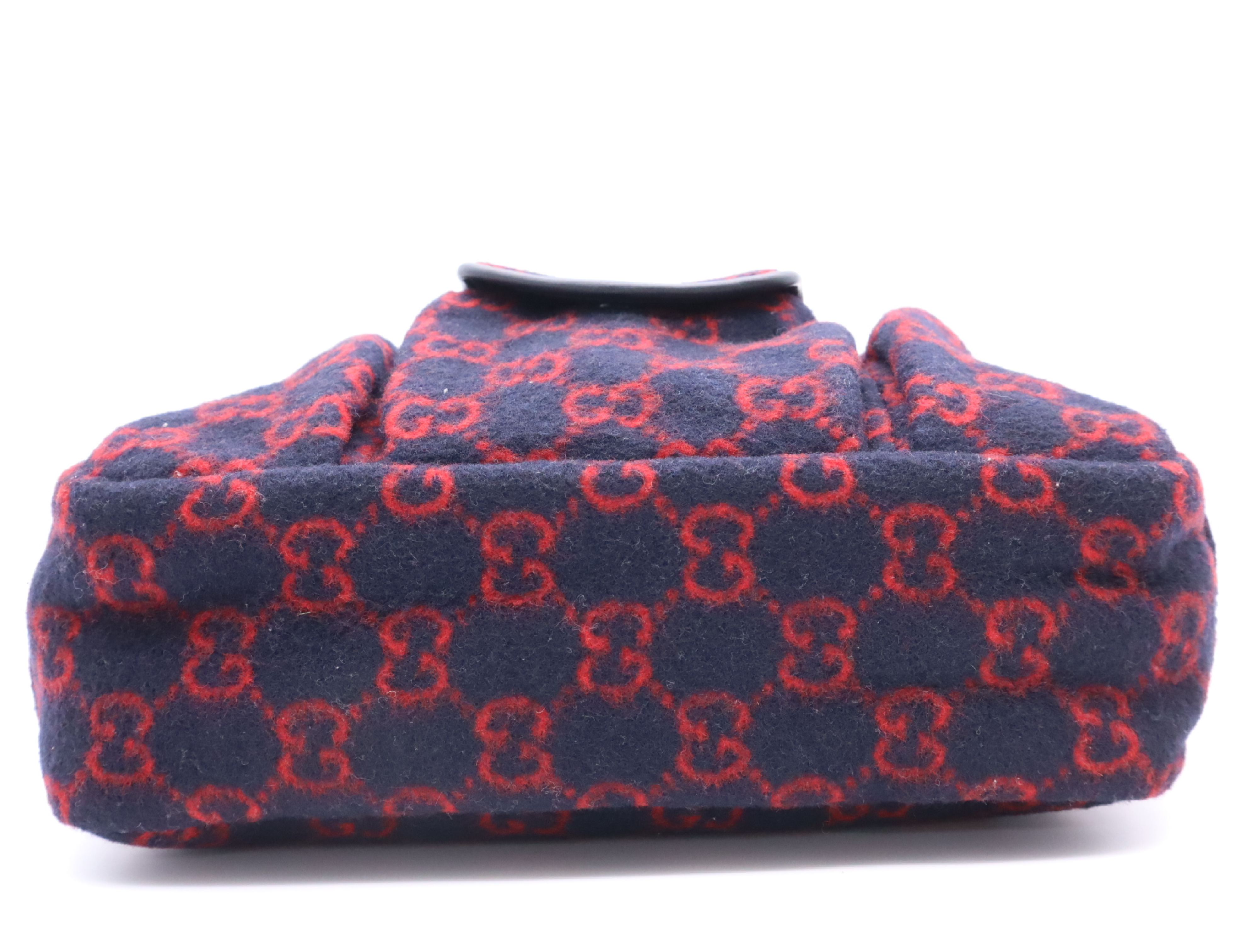 628159GG Wool Children's Tote Bag, Navy/Red, with Dust Bag, Handbag — view 4