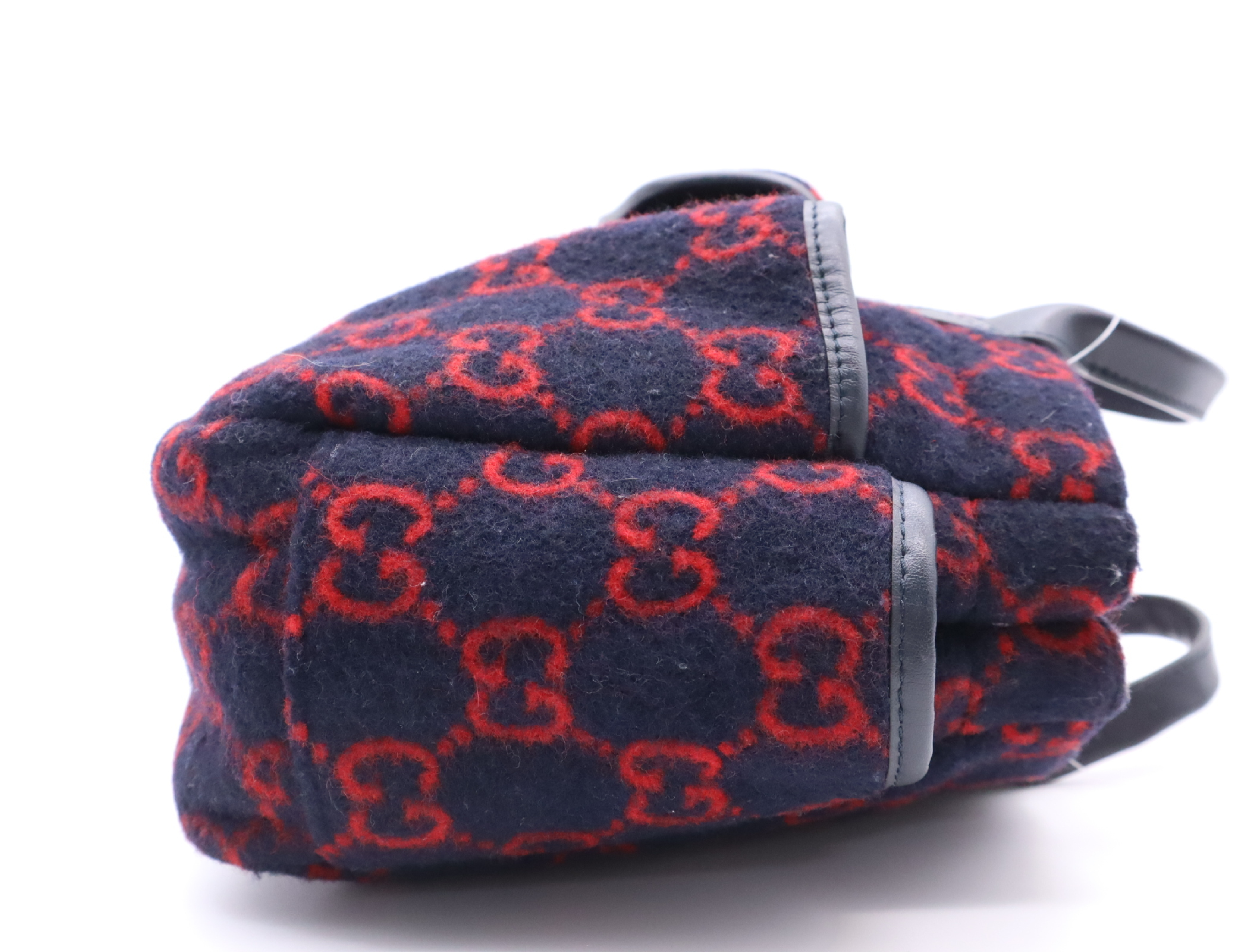 628159GG Wool Children's Tote Bag, Navy/Red, with Dust Bag, Handbag — view 5