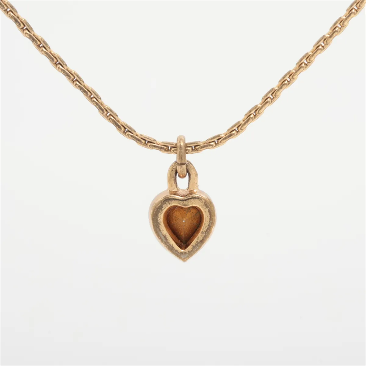 Heart Necklace, GP x Rhinestone, Gold, — view 2