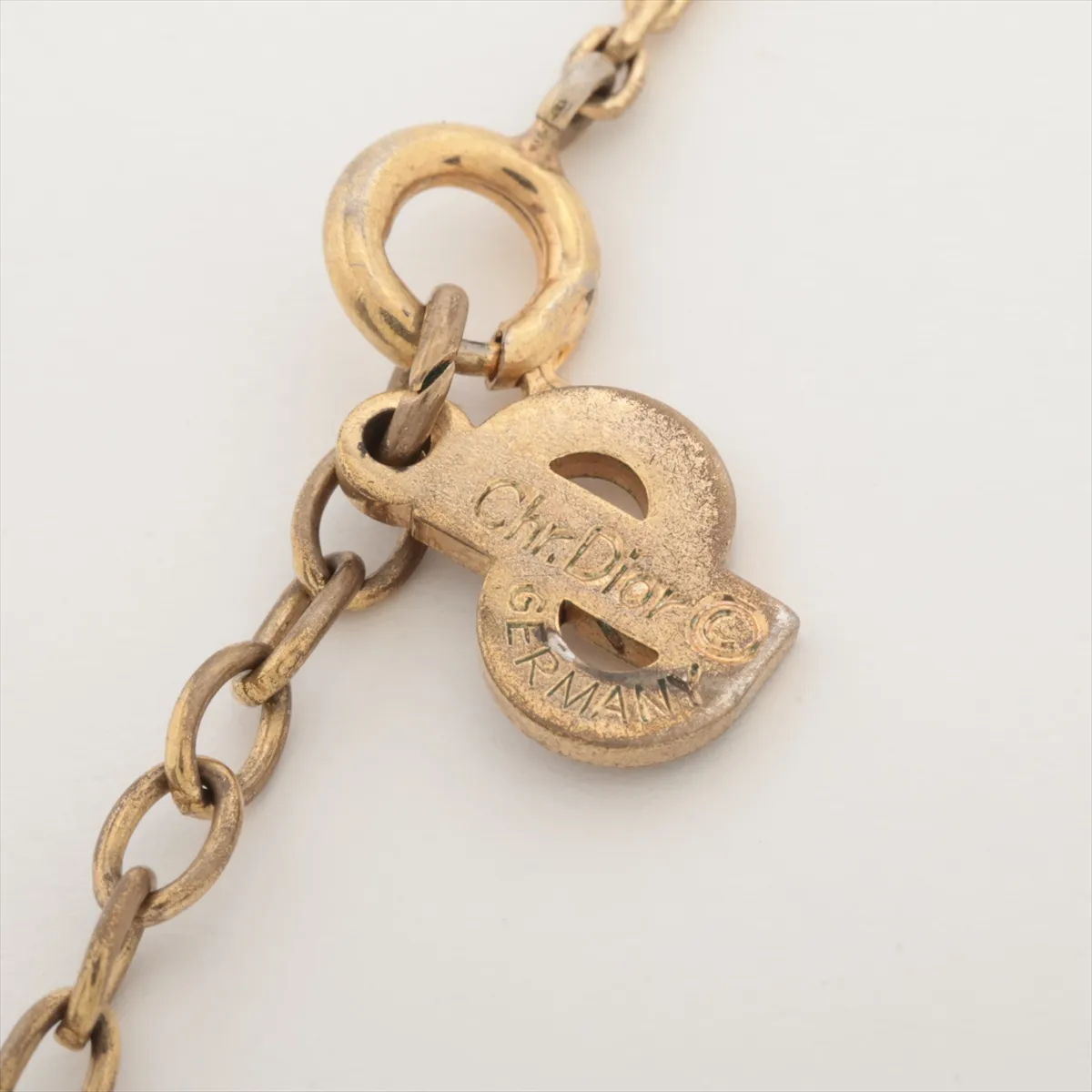Heart Necklace, GP x Rhinestone, Gold, — view 4
