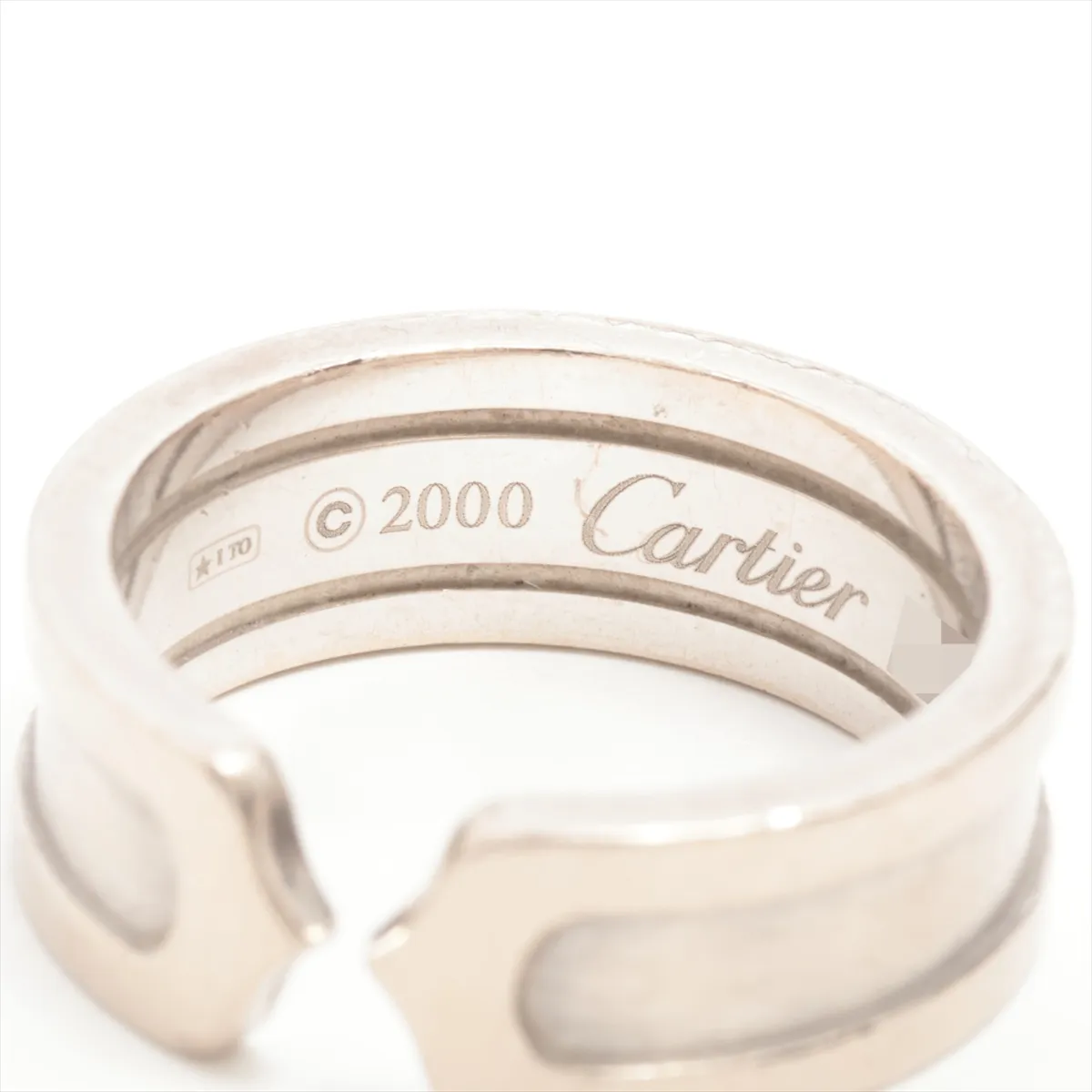 C2 Ring, 750 (WG), 7.4g, Size 49, AC3783, dents. — view 3