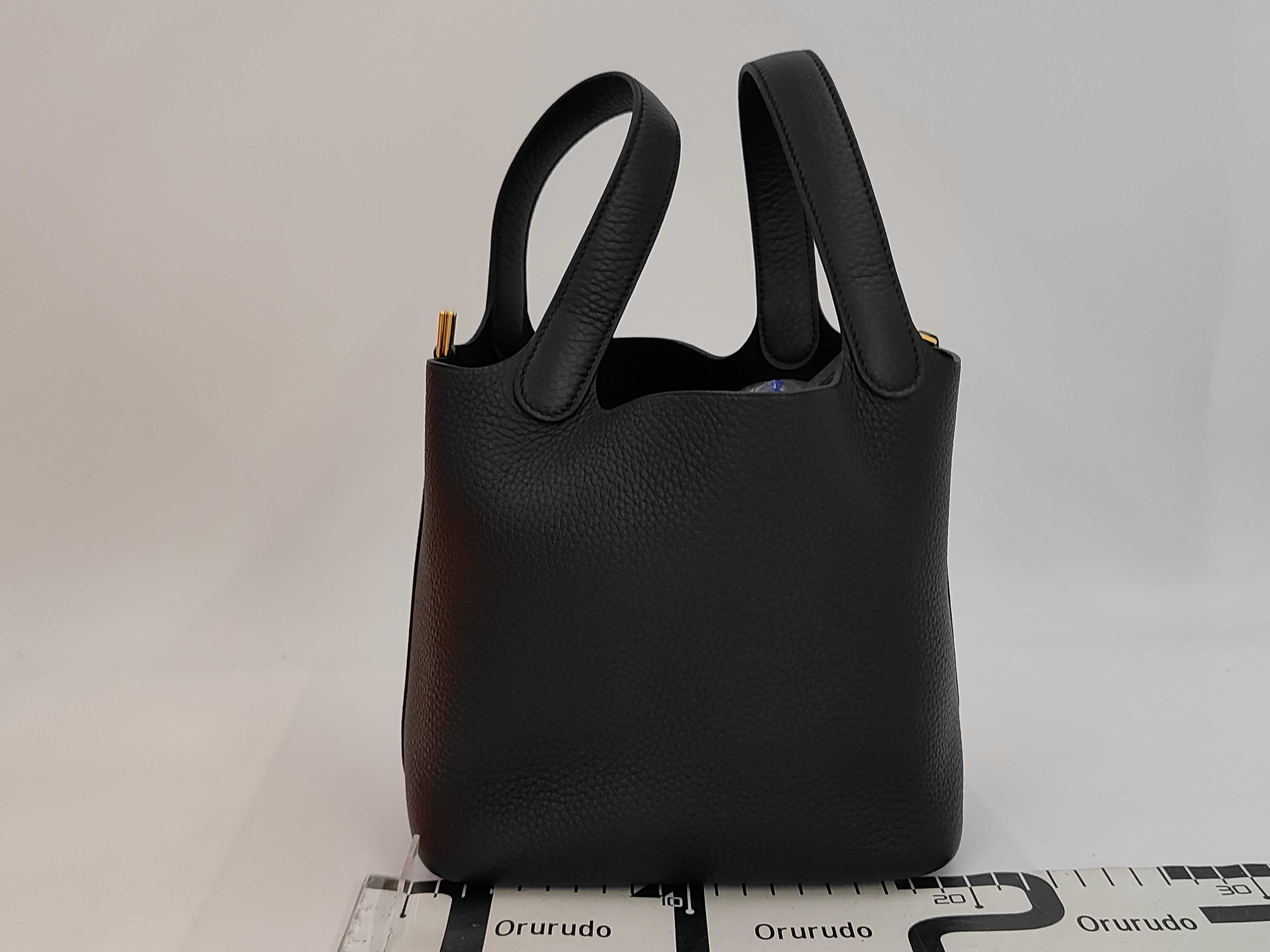 Picotin Lock PM Black G Stamp Taurillon Clemence Leather Handbag — view 2
