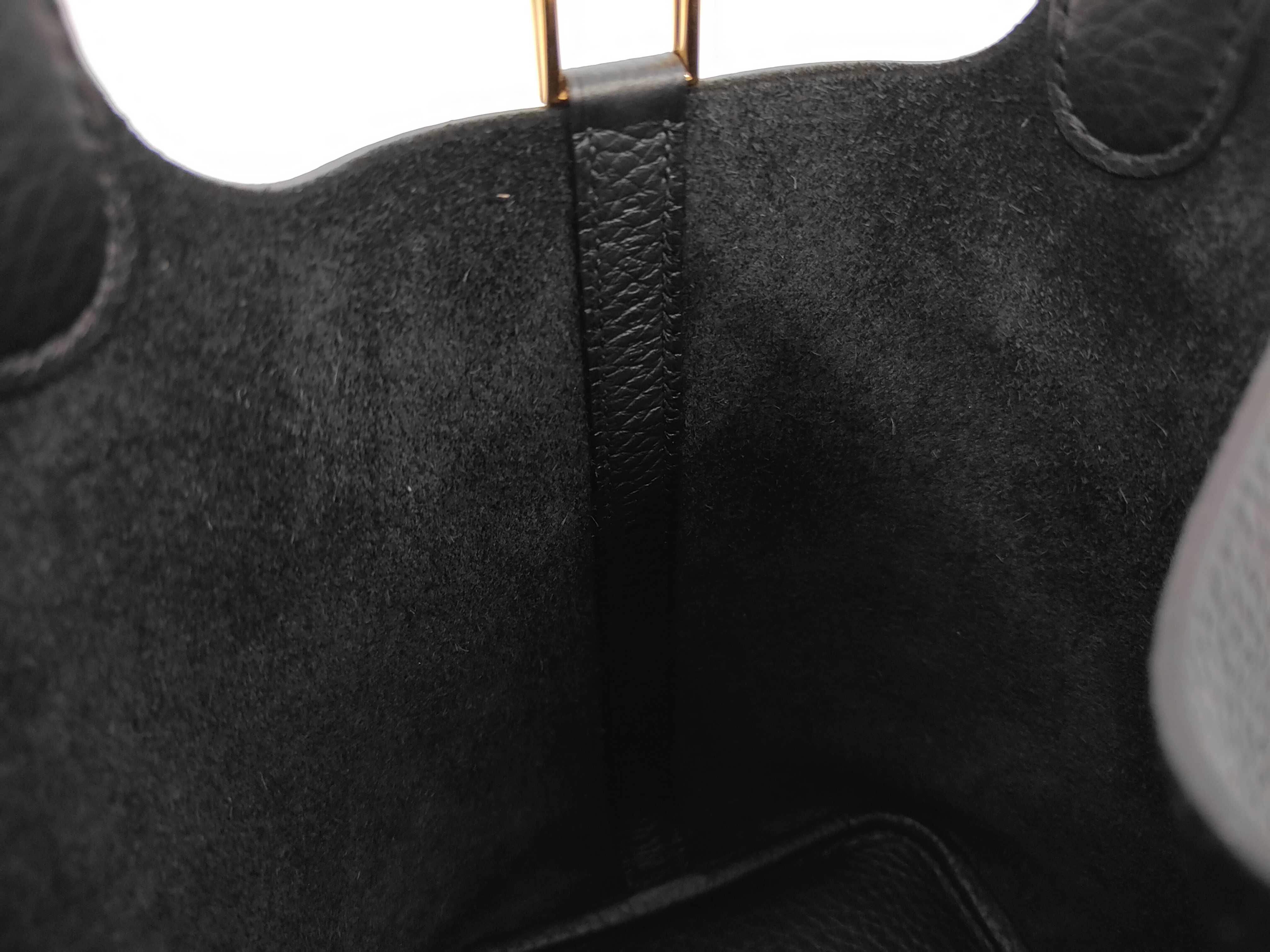 Picotin Lock PM Black G Stamp Taurillon Clemence Leather Handbag — view 12