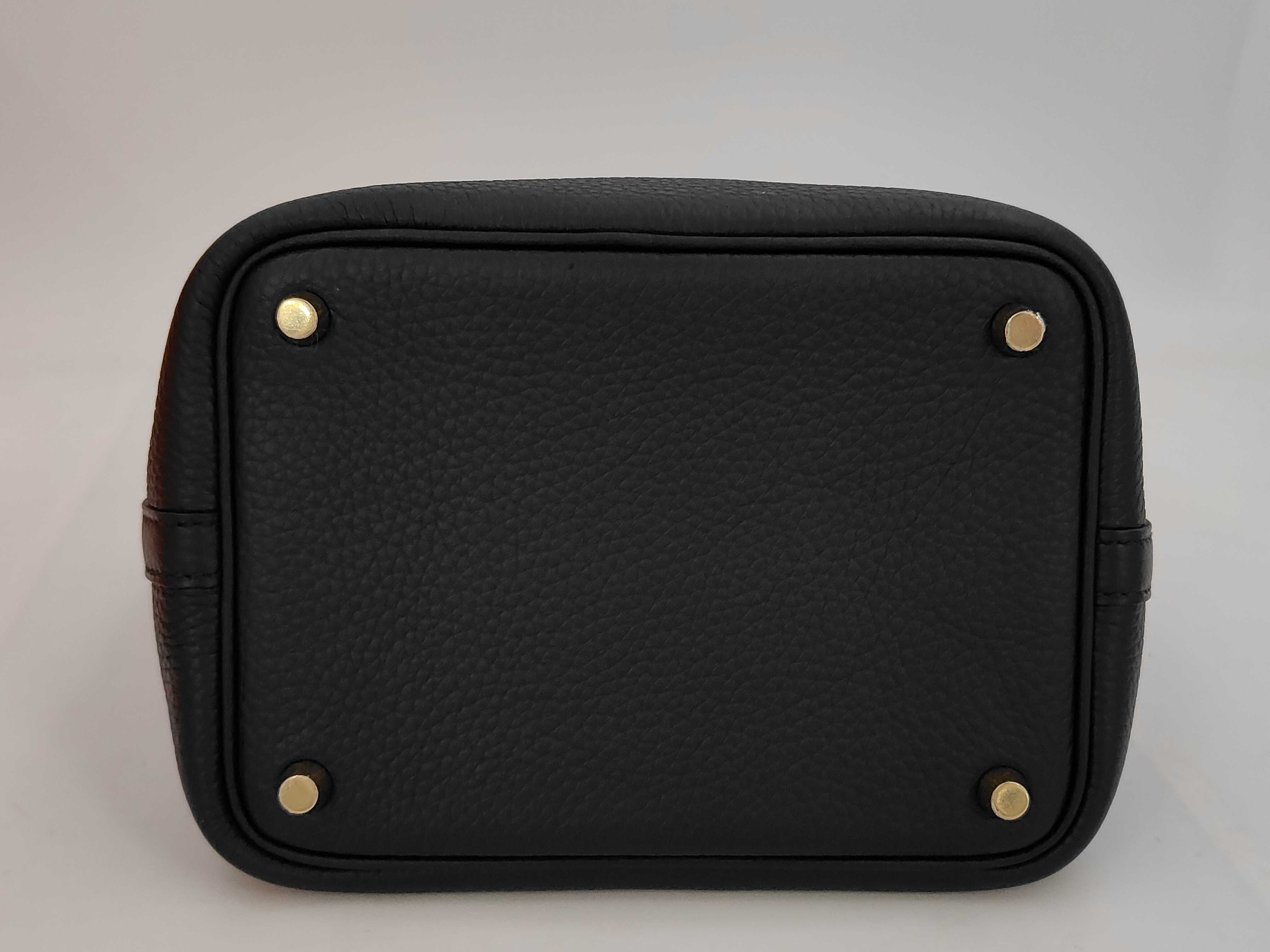 Picotin Lock PM Black G Stamp Taurillon Clemence Leather Handbag — view 4