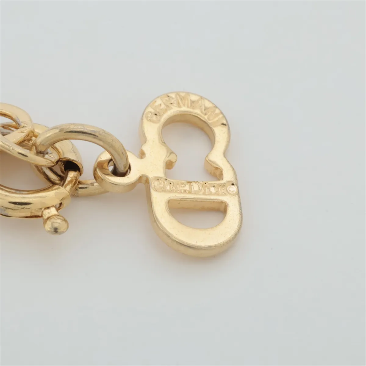 CD logo necklace, GP gold. Shows signs of wear, — view 4