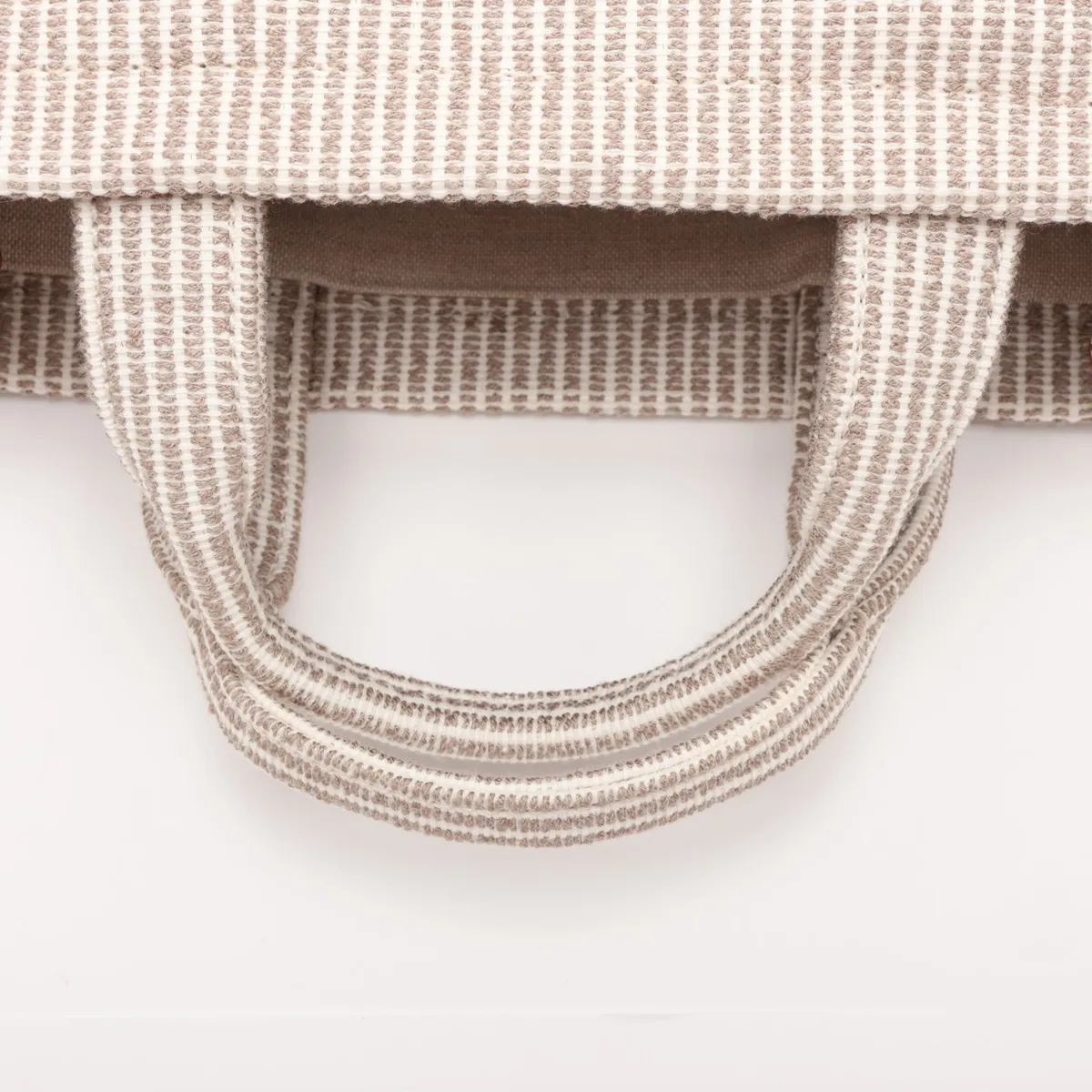 Triomphe Small Cabas Thais Canvas x Leather 2-Way Handbag Beige x Brown — view 5