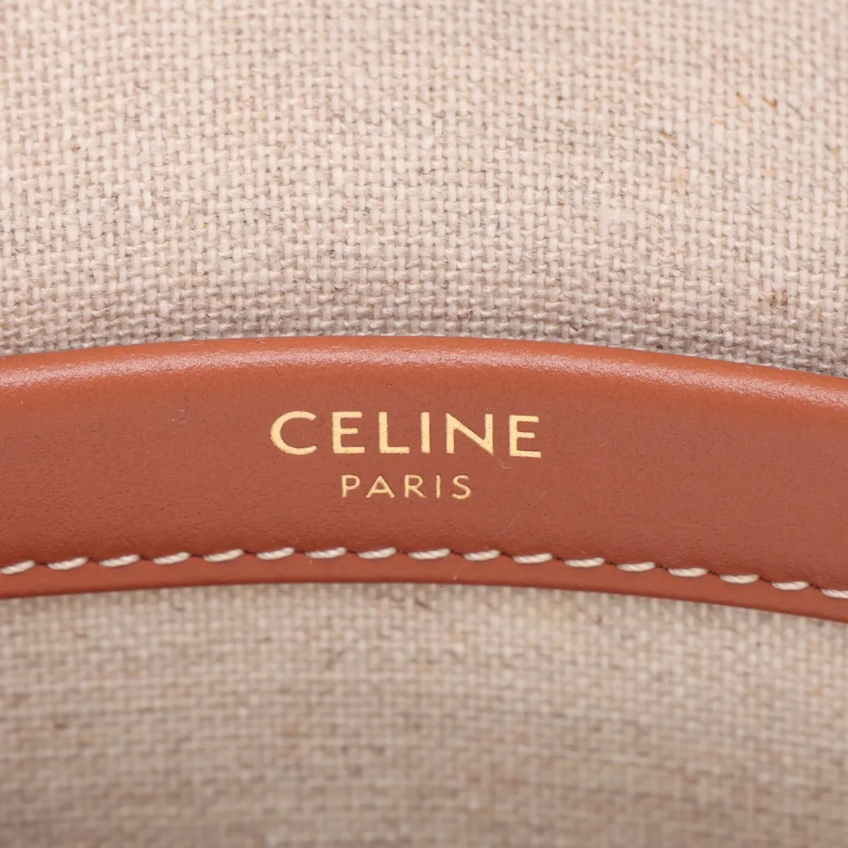 Triomphe Small Cabas Thais Canvas x Leather 2-Way Handbag Beige x Brown — view 10