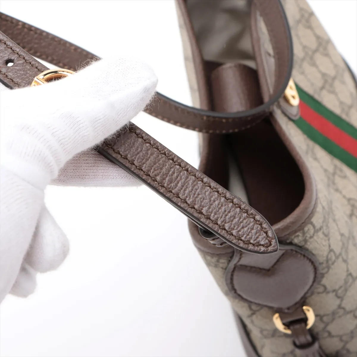 GG Supreme PVC x Leather Shoulder Bag Brown x Beige 781402 — view 11