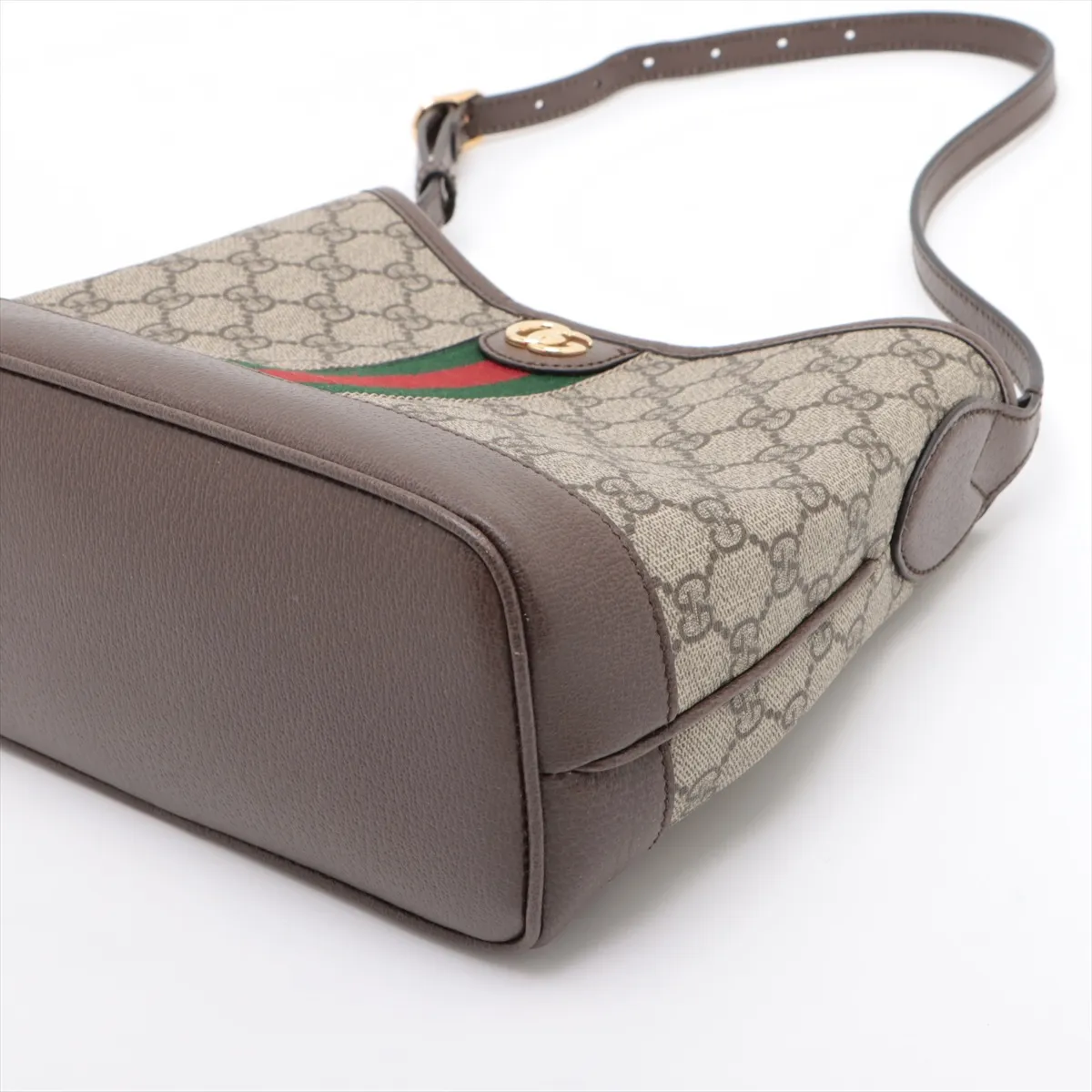 GG Supreme PVC x Leather Shoulder Bag Brown x Beige 781402 — view 3
