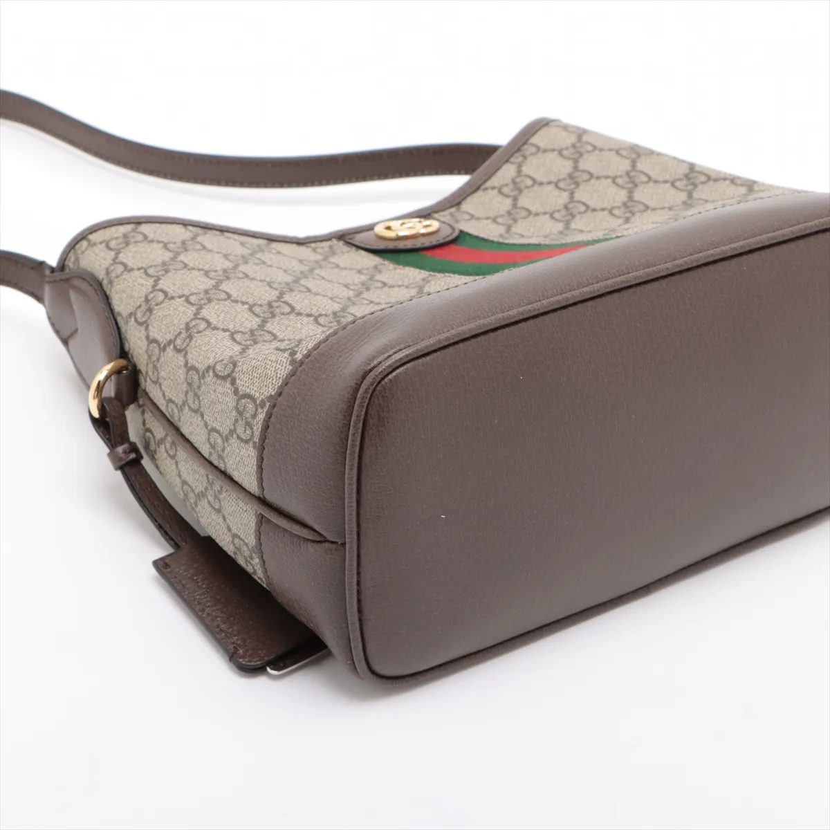 GG Supreme PVC x Leather Shoulder Bag Brown x Beige 781402 — view 4