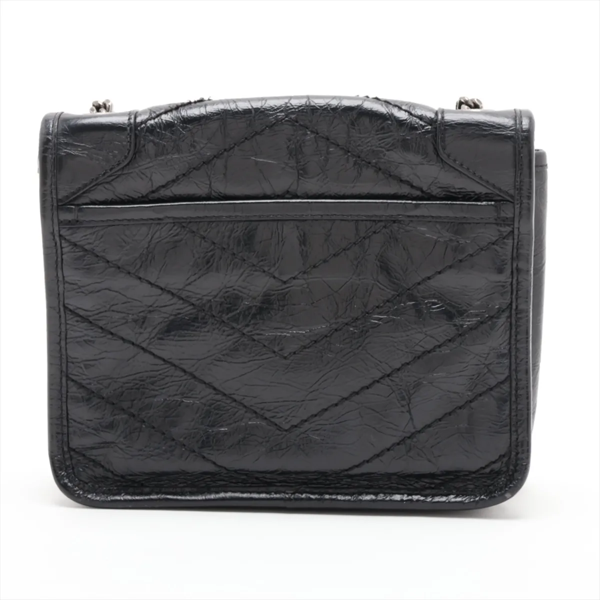 Niki Leather Chain Shoulder Bag, Black, 583103 — view 2