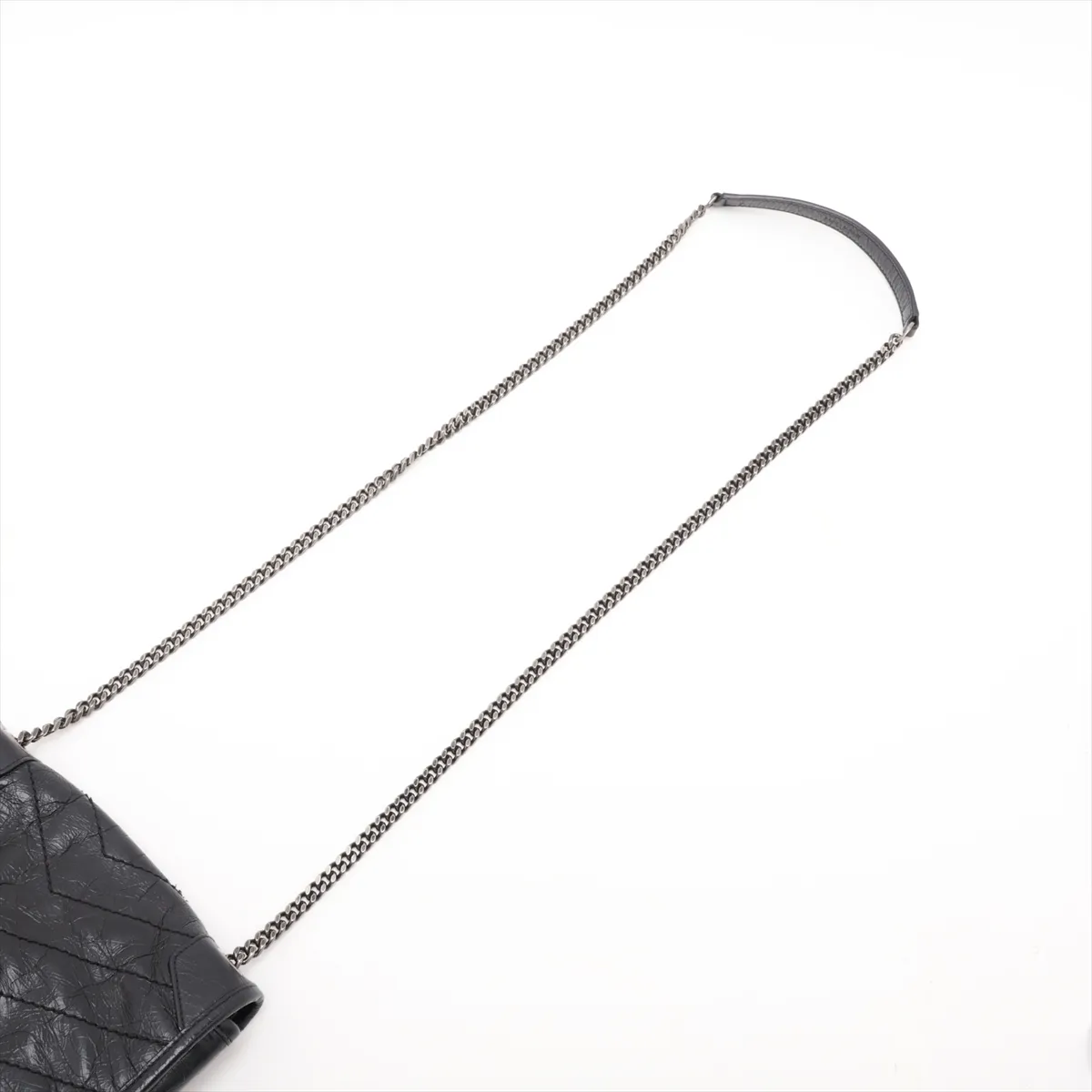 Niki Leather Chain Shoulder Bag, Black, 583103 — view 5