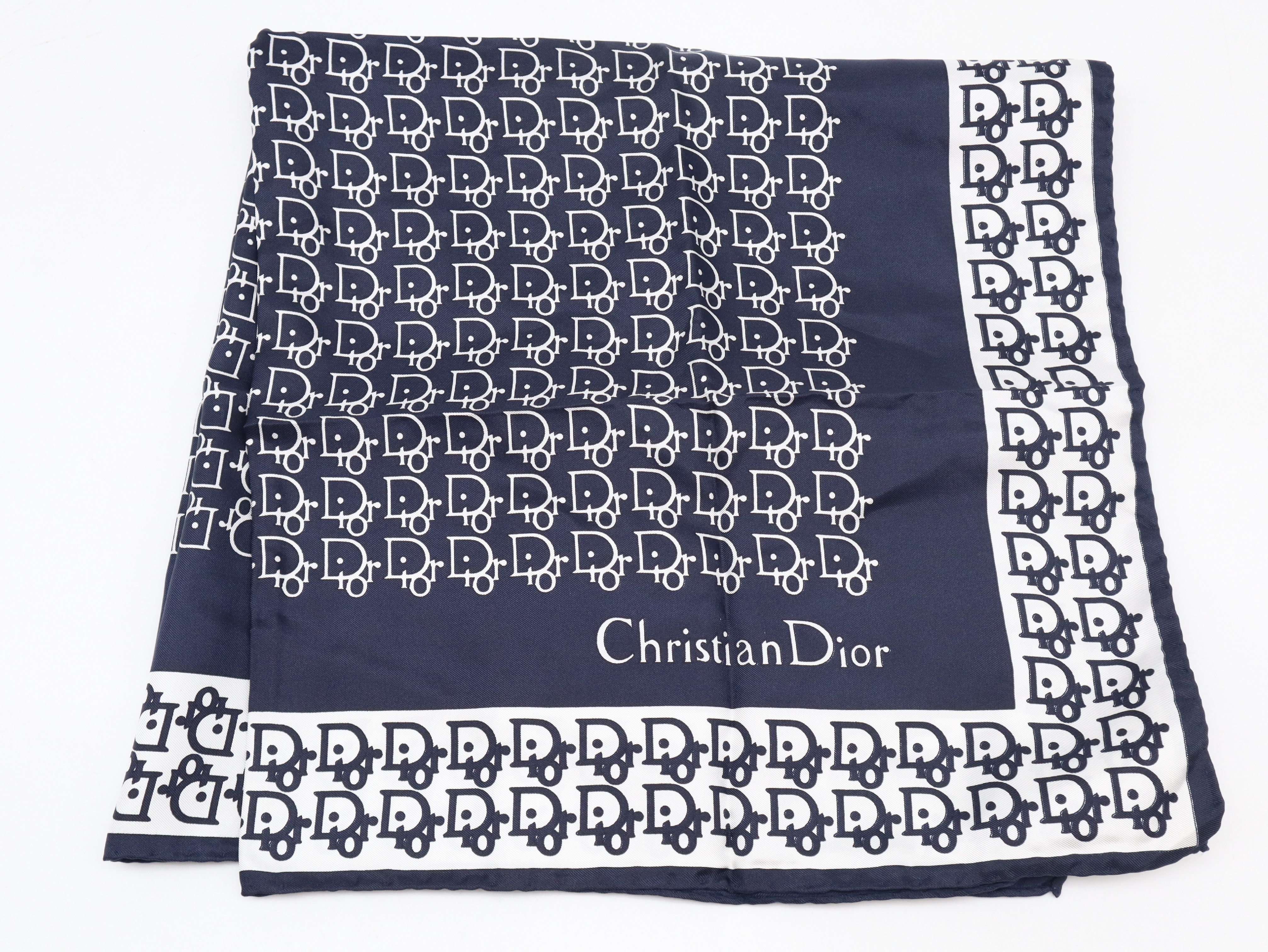 Trotter Silk Scarf, Navy, Other Accessories