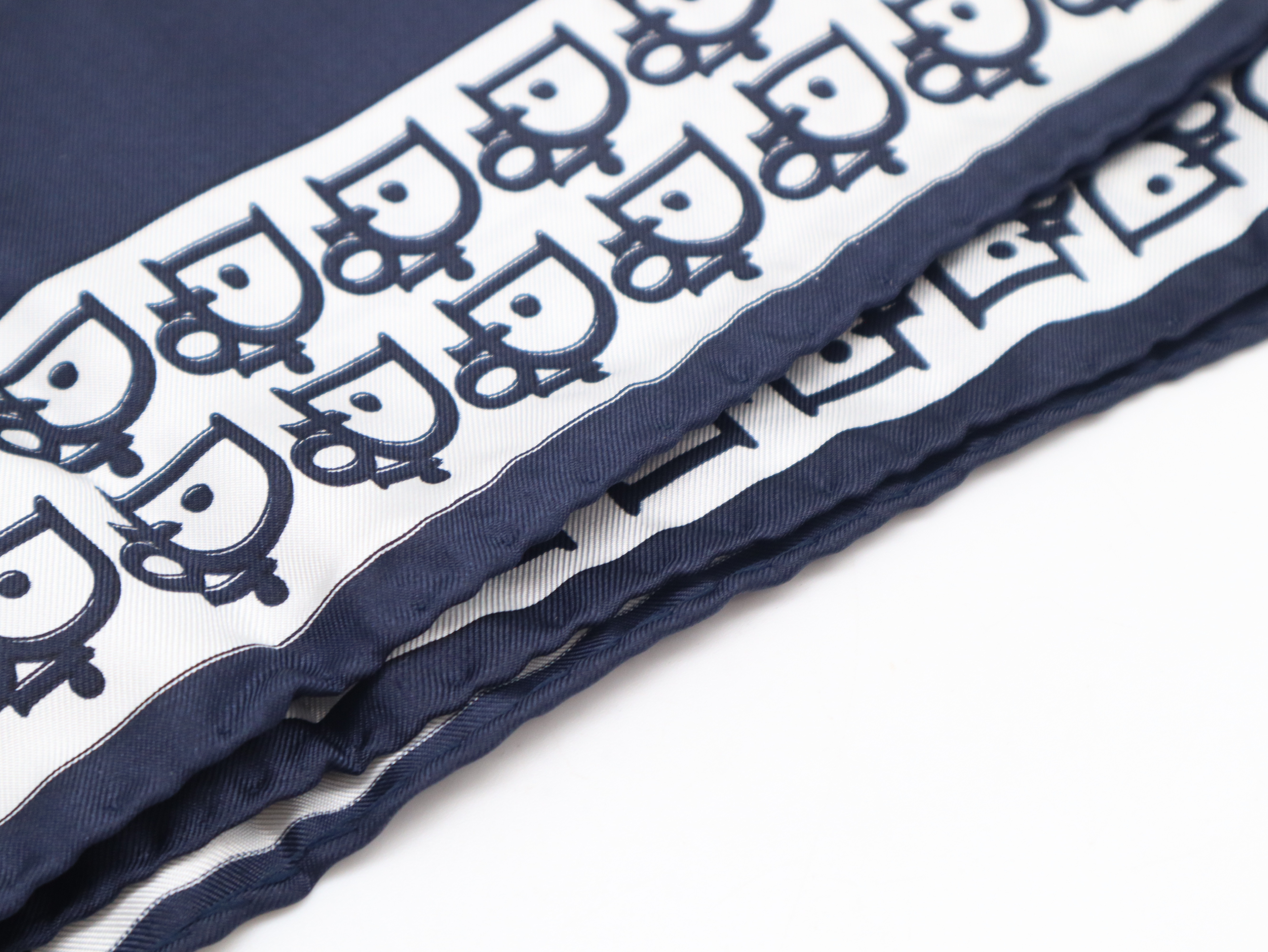 Trotter Silk Scarf, Navy, Other Accessories — view 5