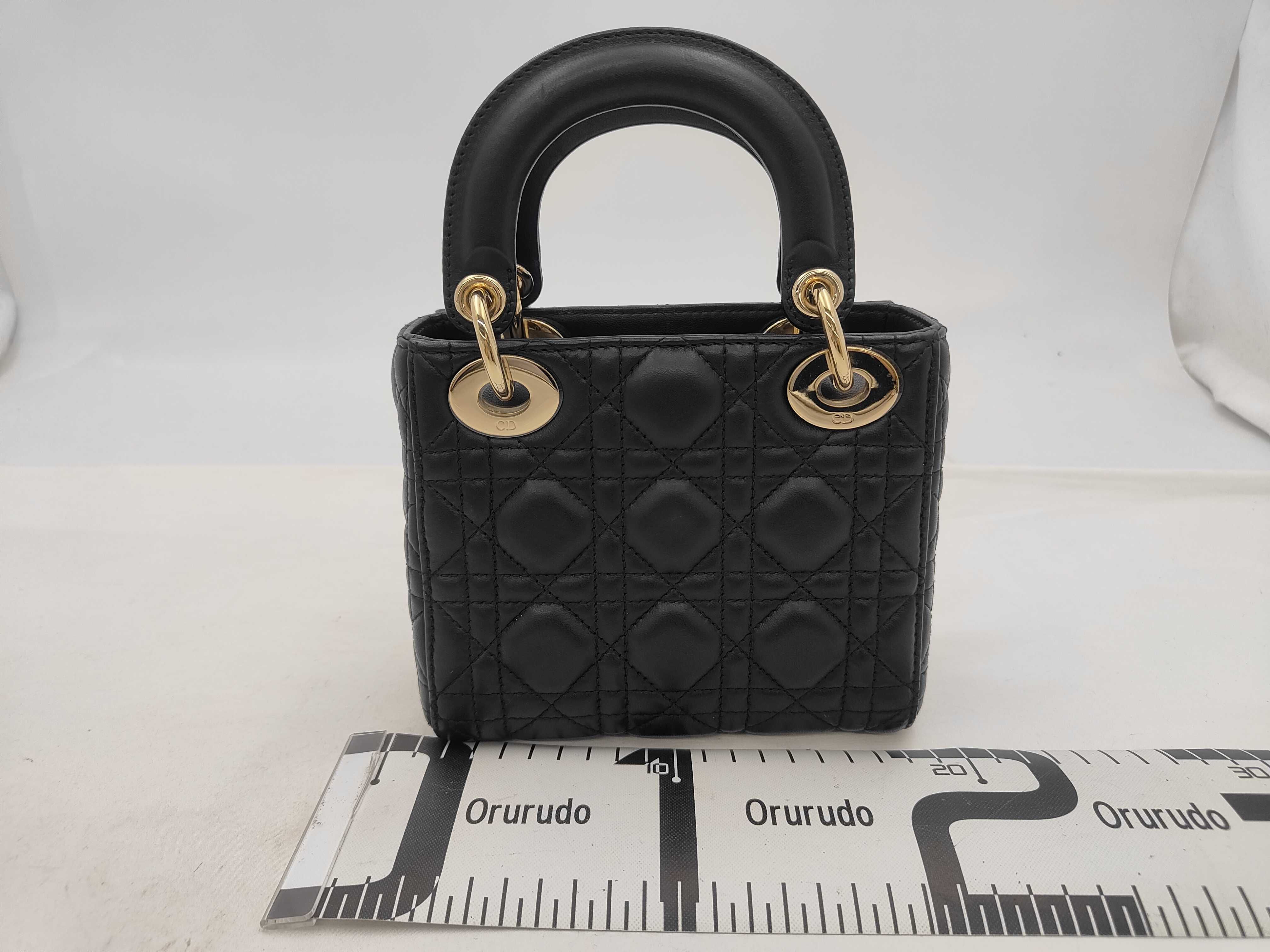 Lady Dior Mini 2-Way Handbag, Black, with dust bag and box. — view 2