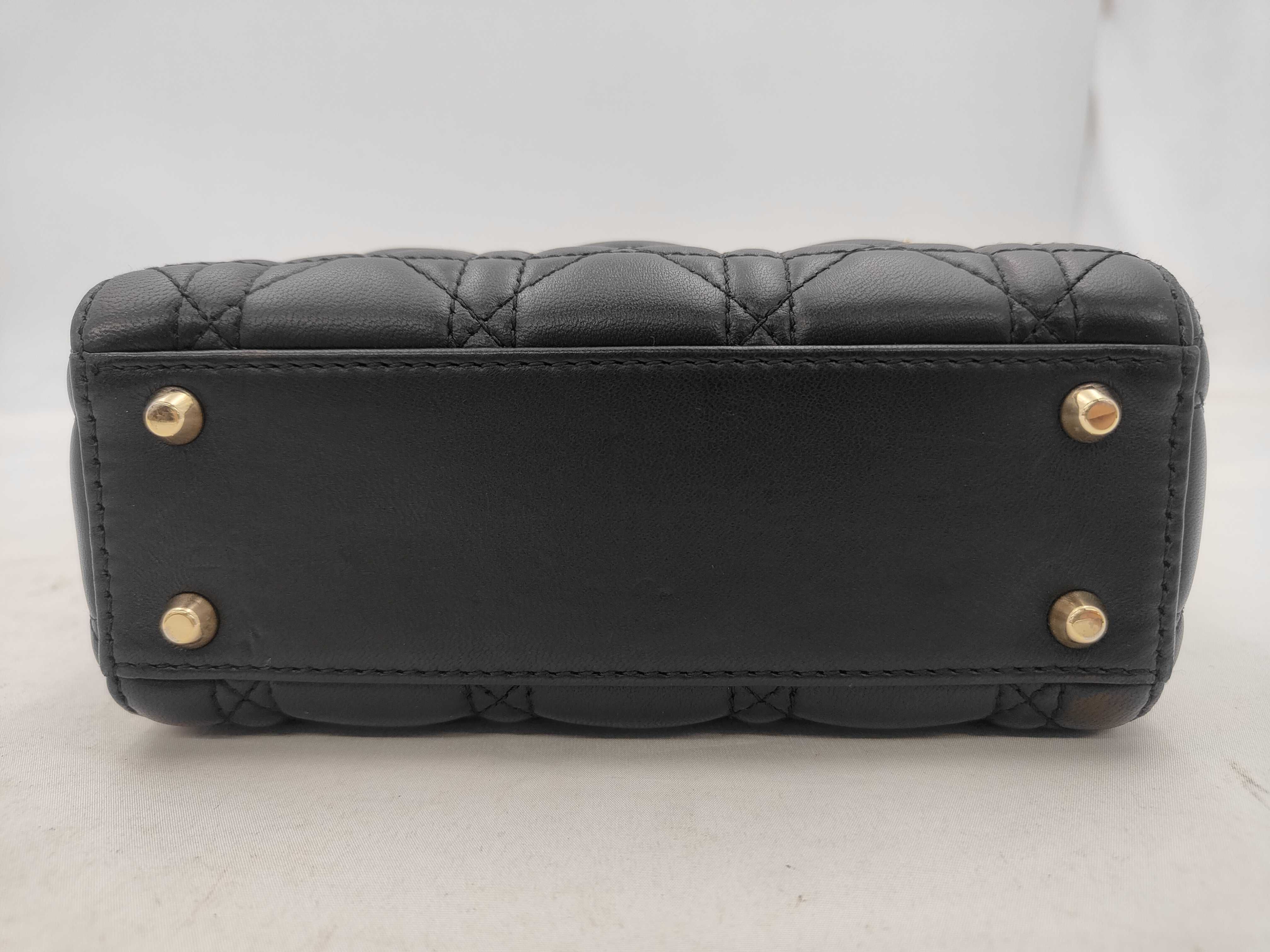 Lady Dior Mini 2-Way Handbag, Black, with dust bag and box. — view 6