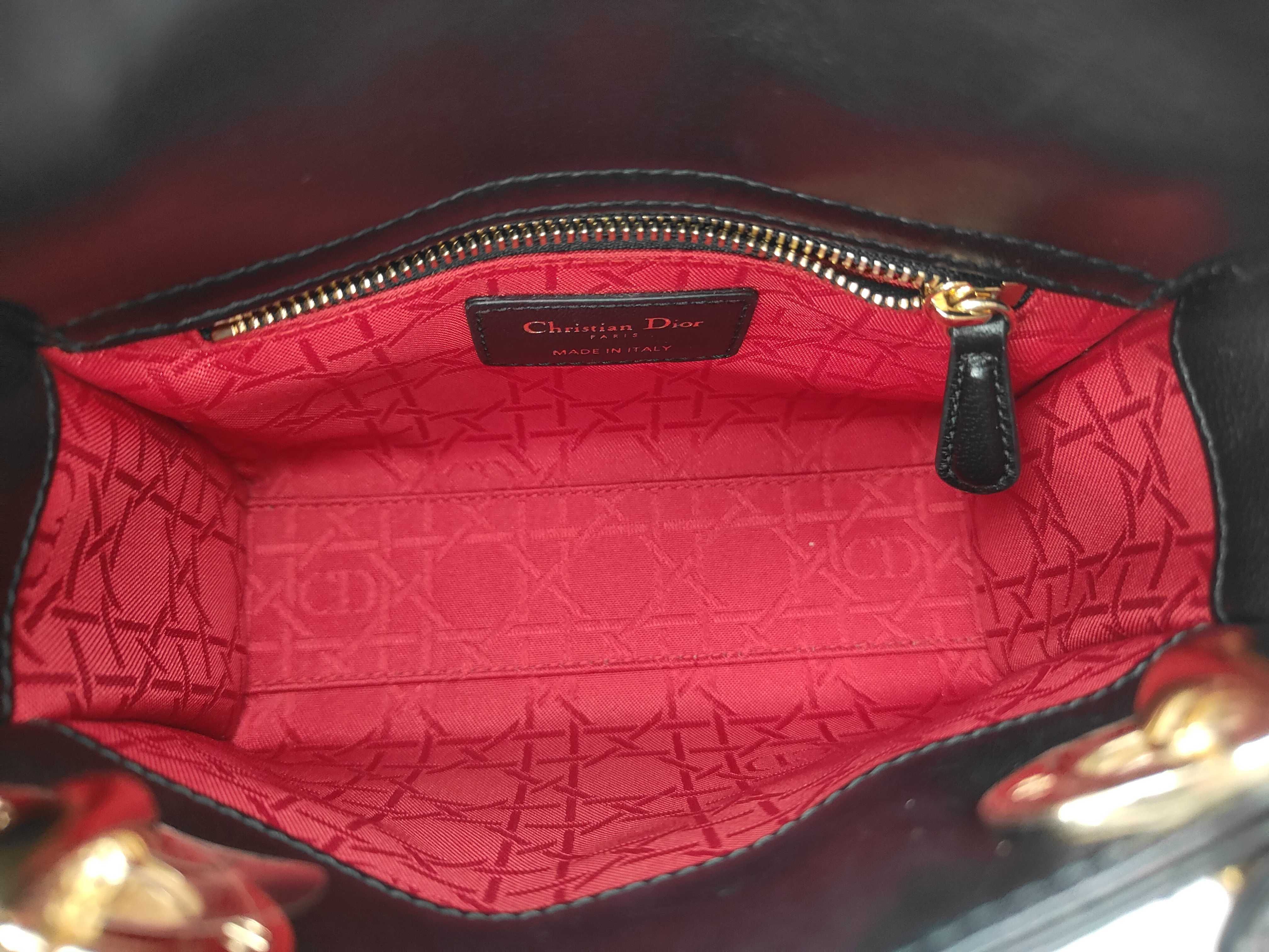 Lady Dior Mini 2-Way Handbag, Black, with dust bag and box. — view 7