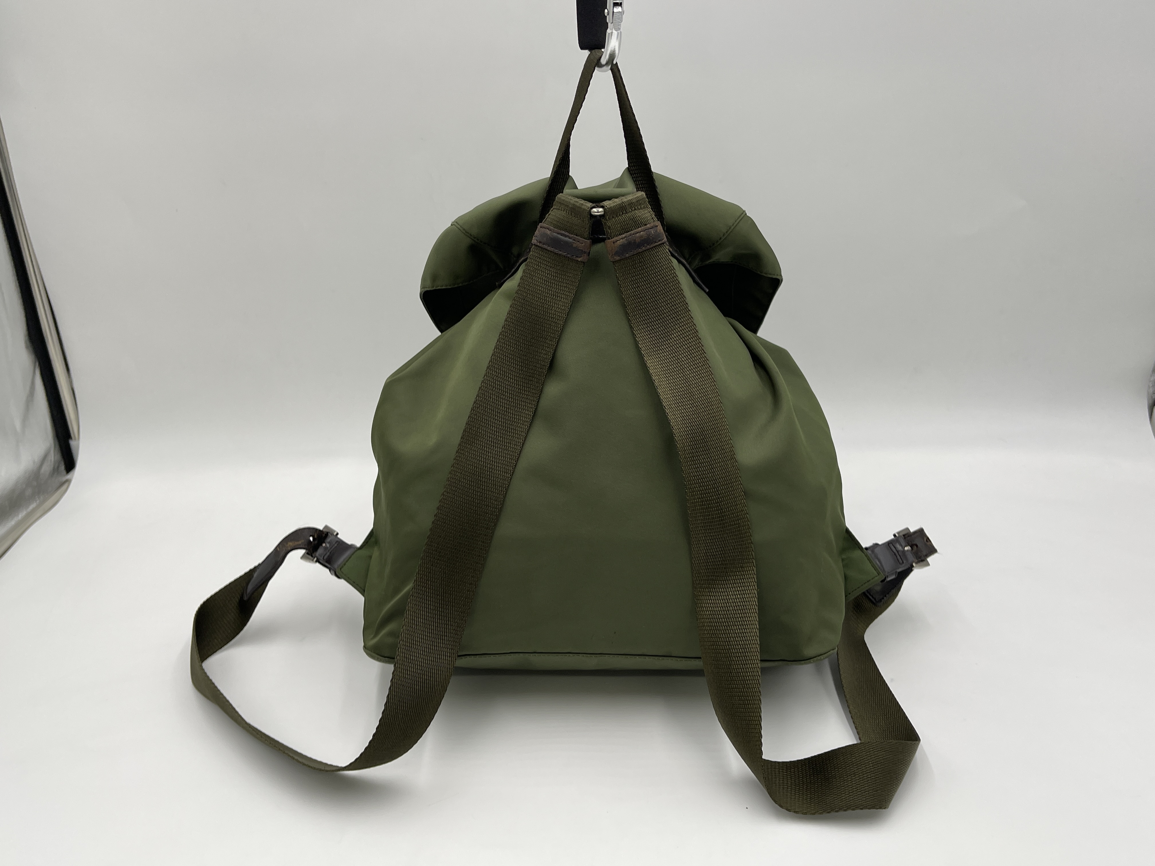 Nylon Backpack, Khaki — view 2