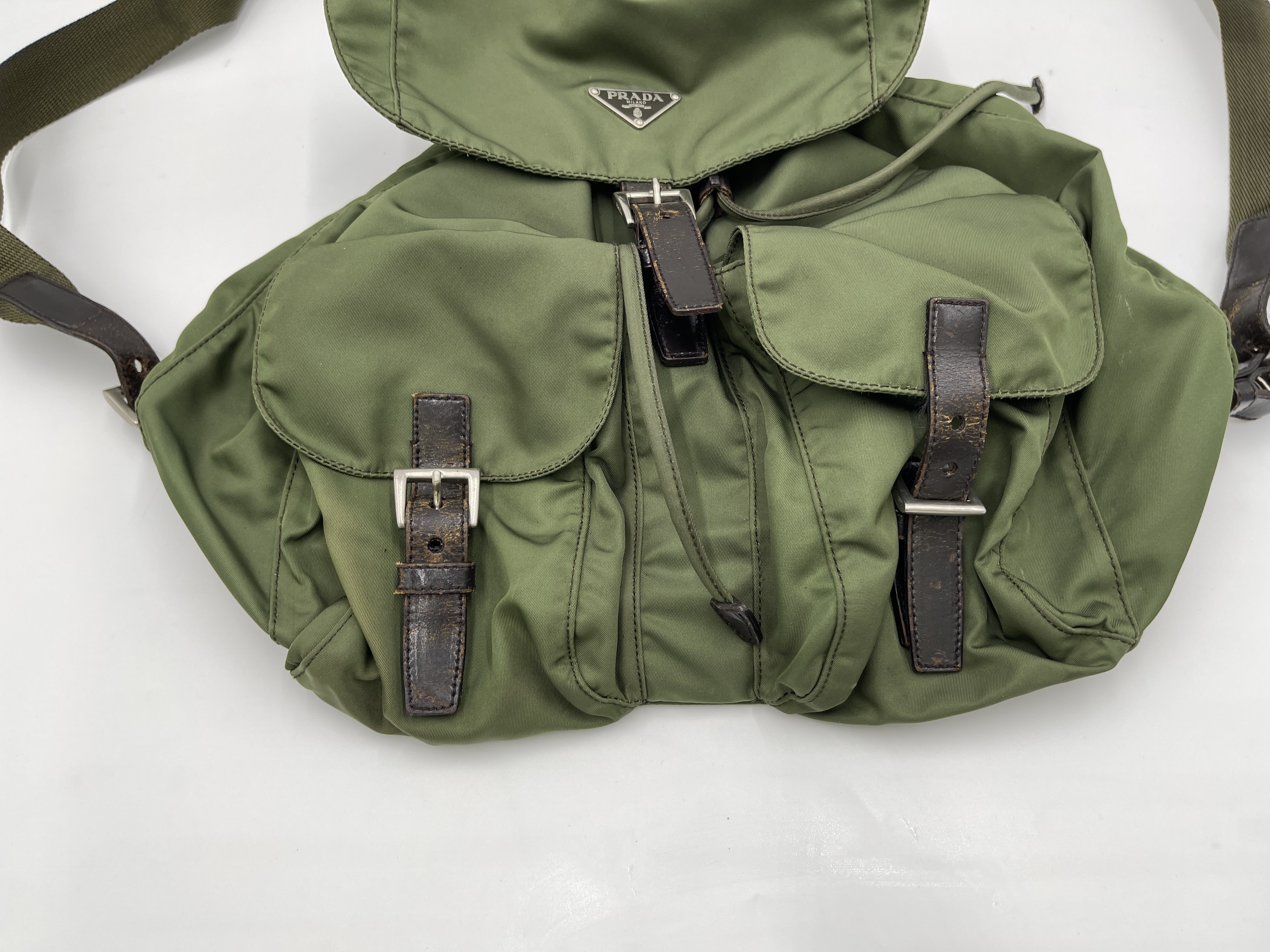 Nylon Backpack, Khaki — view 11
