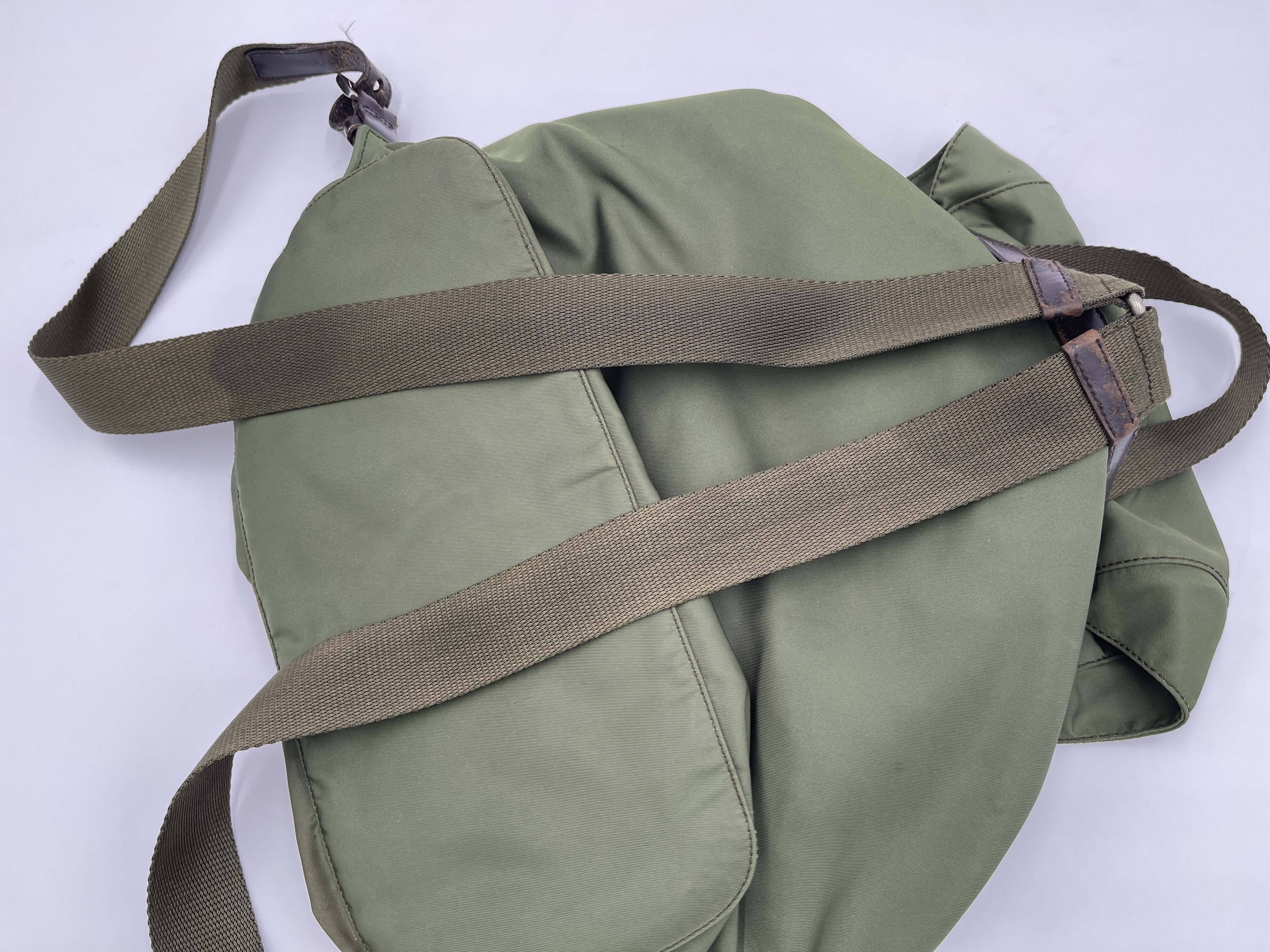 Nylon Backpack, Khaki — view 13