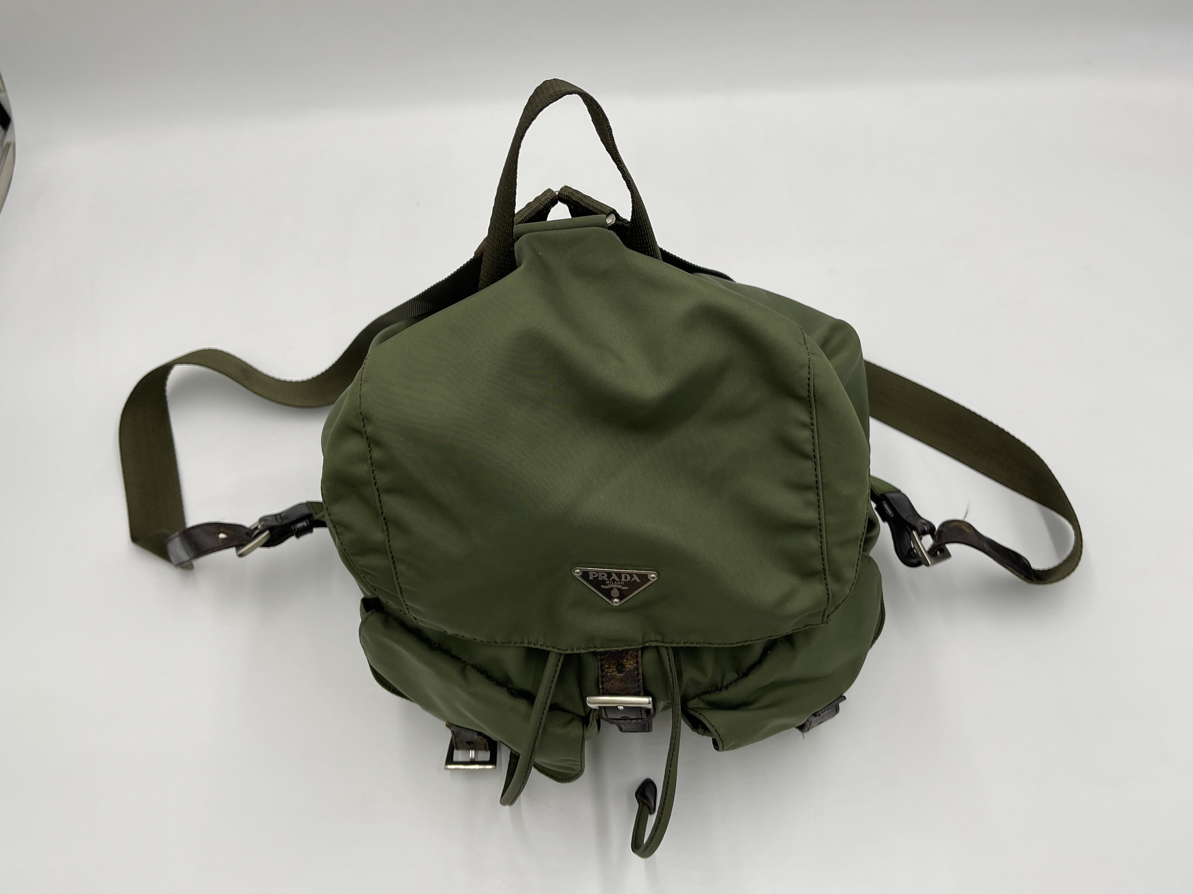 Nylon Backpack, Khaki — view 3