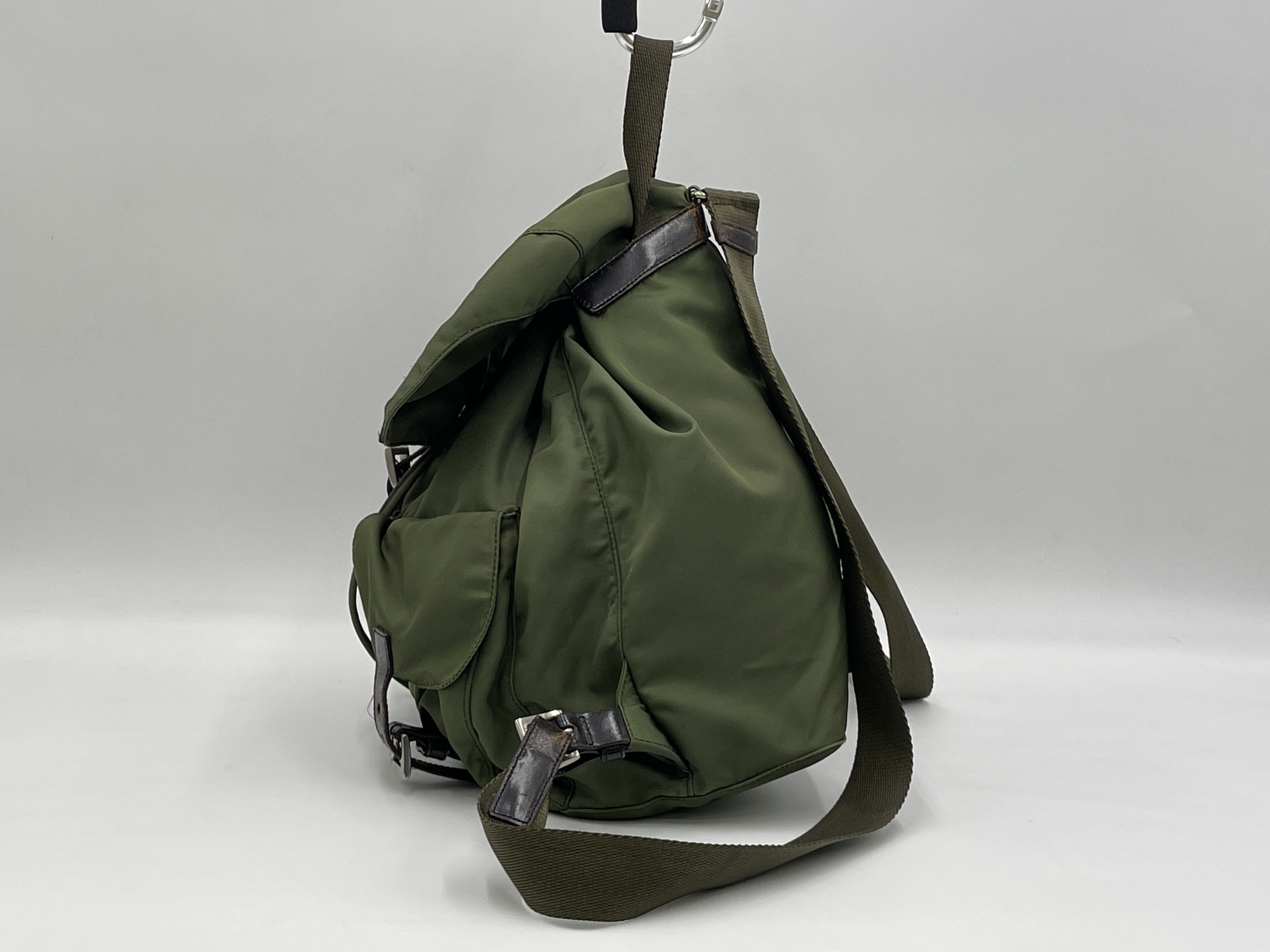 Nylon Backpack, Khaki — view 4
