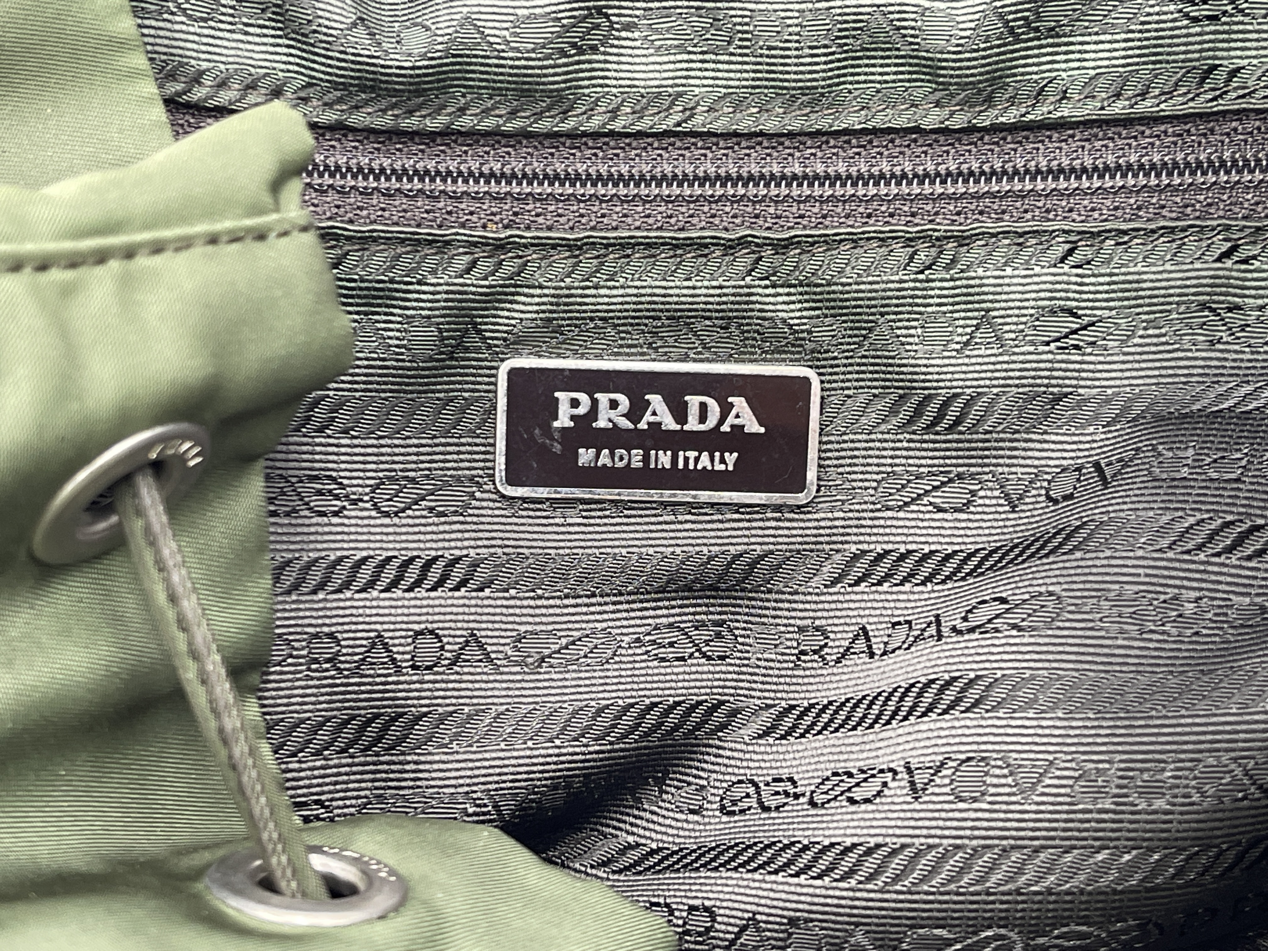 Nylon Backpack, Khaki — view 7