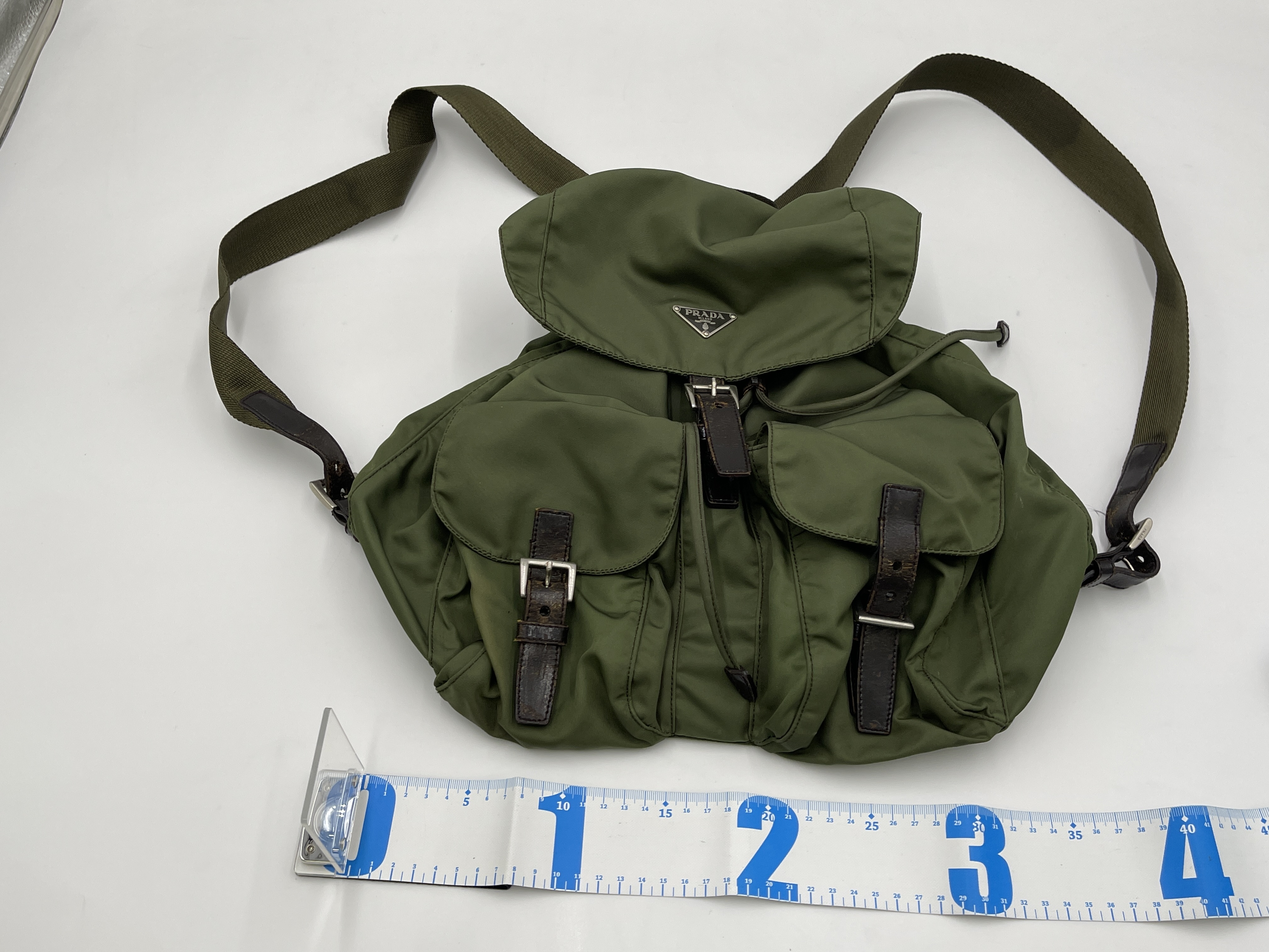 Nylon Backpack, Khaki — view 10