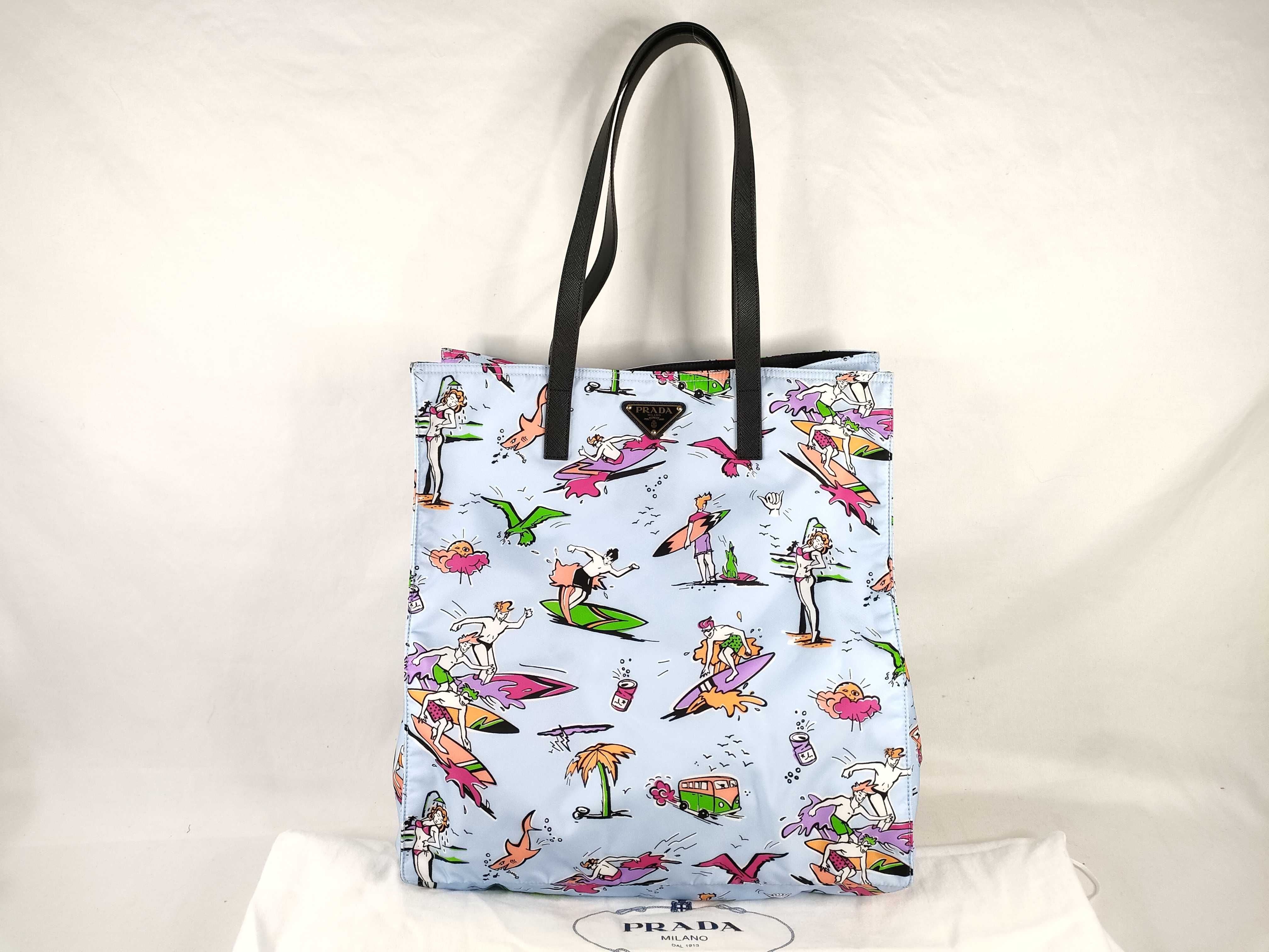 Nylon Prada Tessuto Tote Surf Print 1BG827 Tote Bag