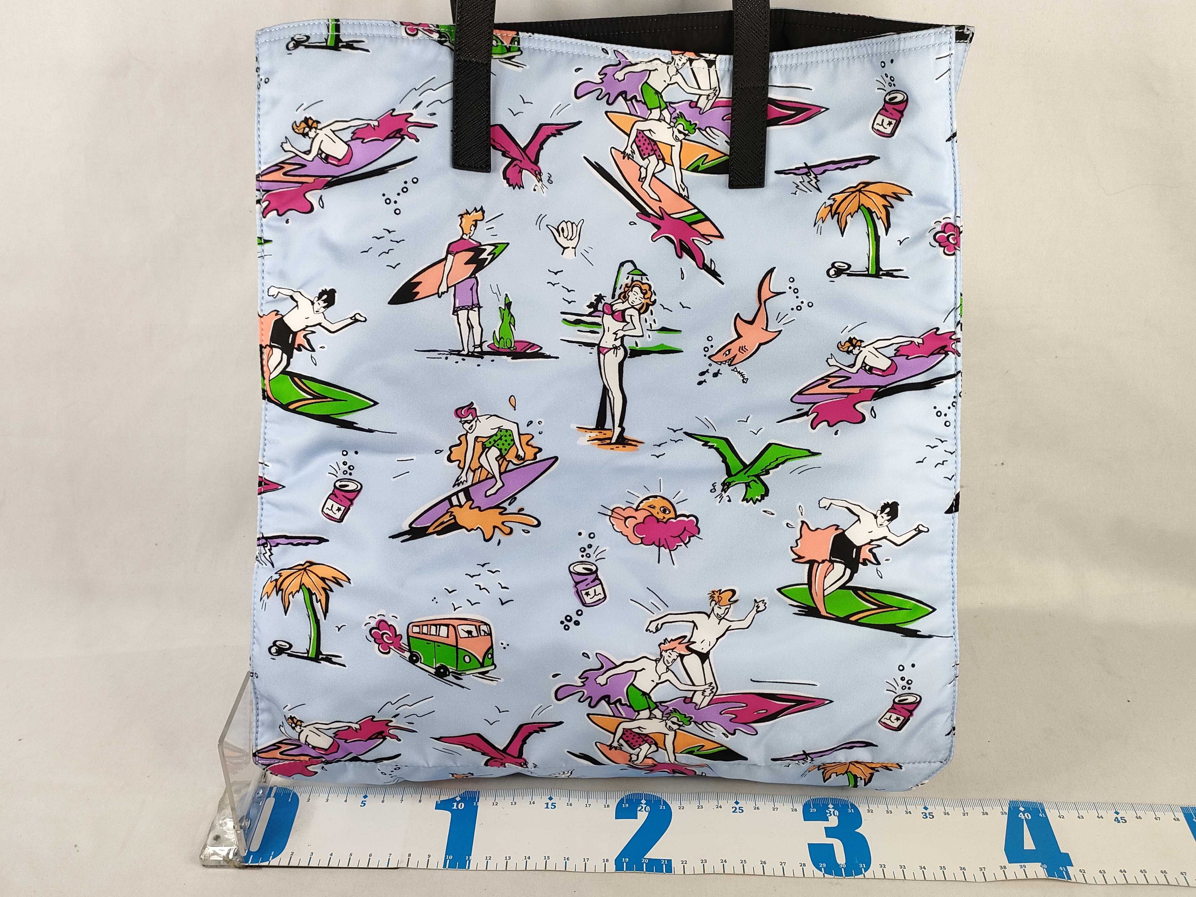 Nylon Prada Tessuto Tote Surf Print 1BG827 Tote Bag — view 2