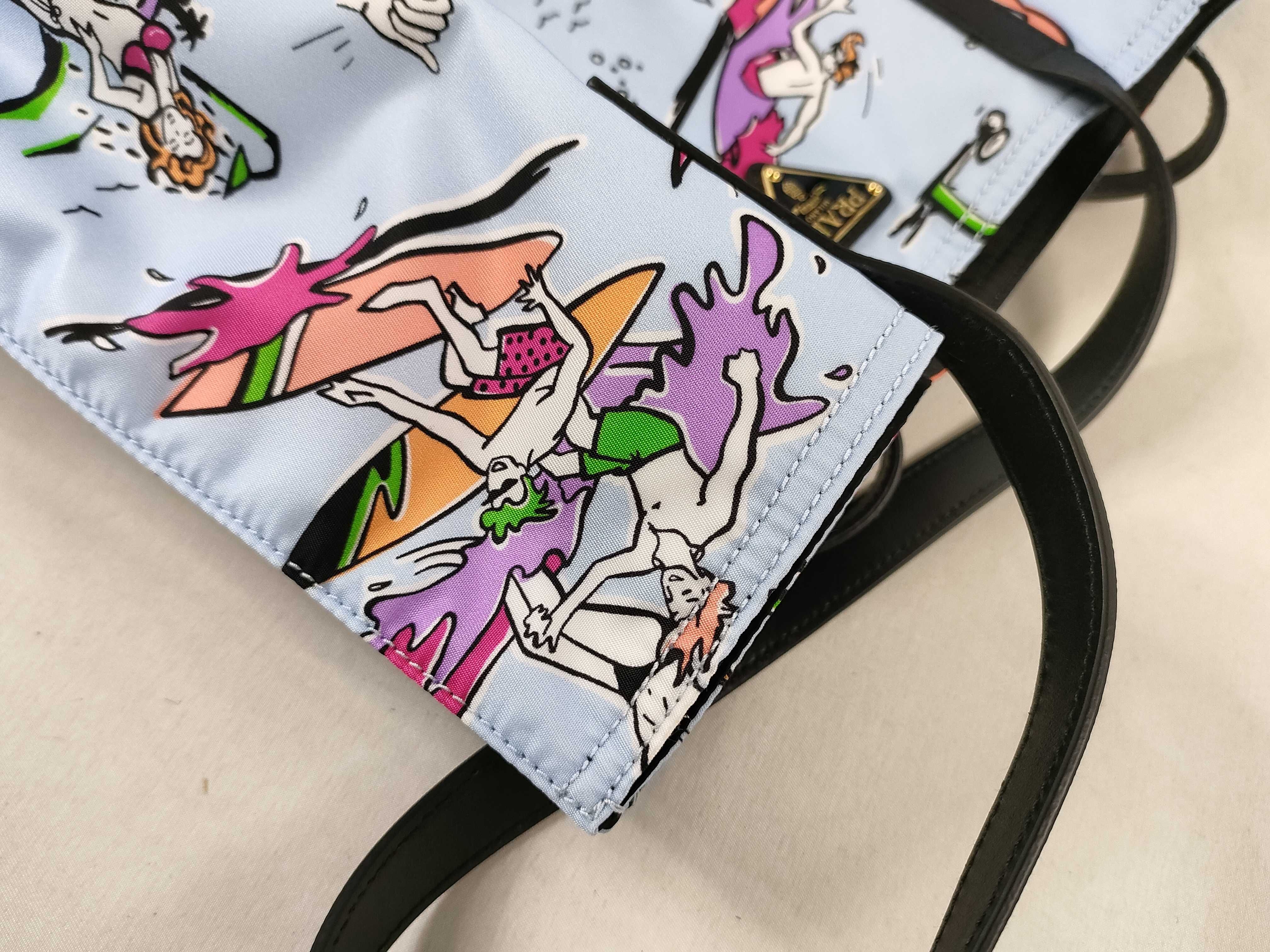 Nylon Prada Tessuto Tote Surf Print 1BG827 Tote Bag — view 13