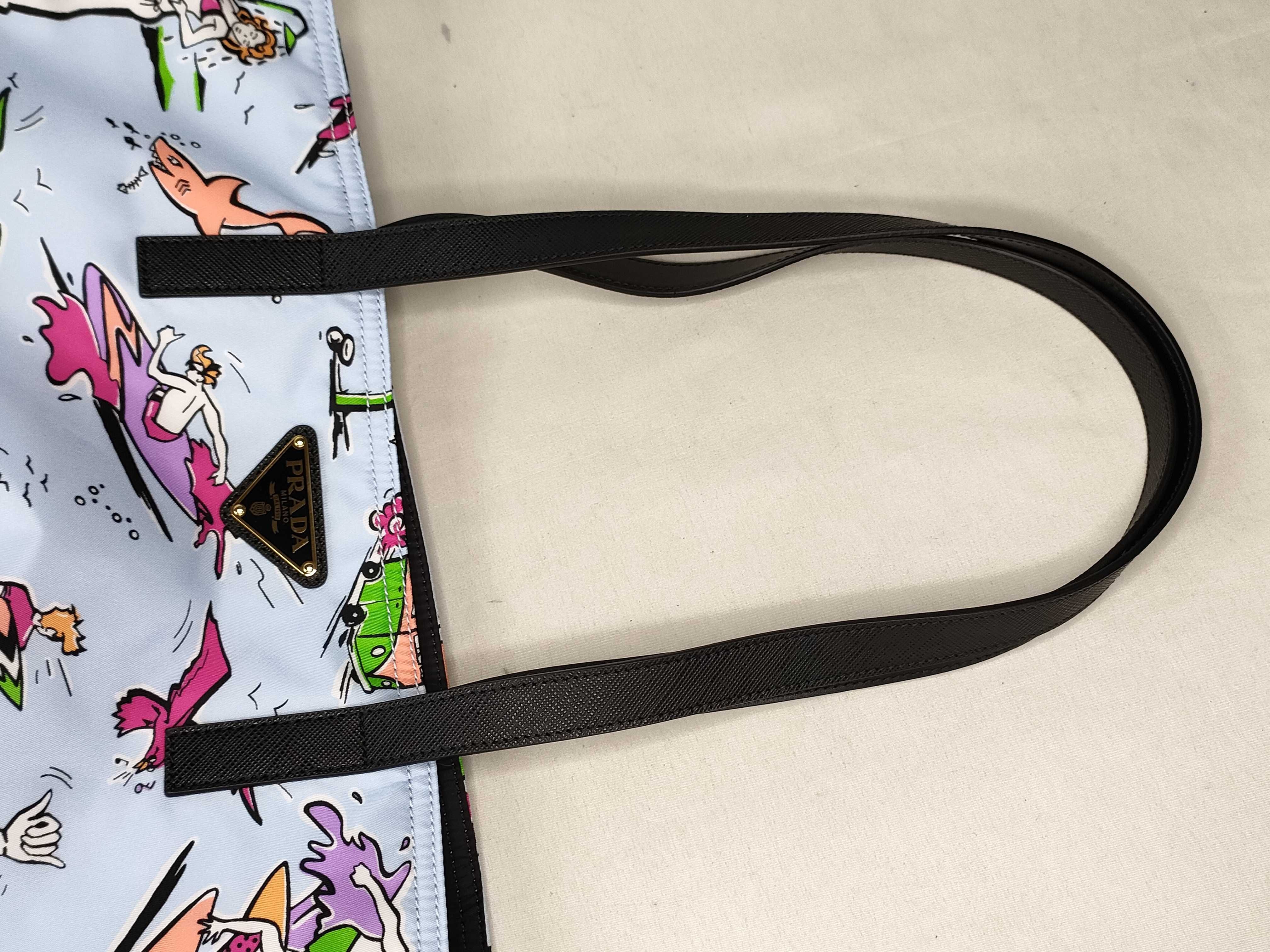 Nylon Prada Tessuto Tote Surf Print 1BG827 Tote Bag — view 3