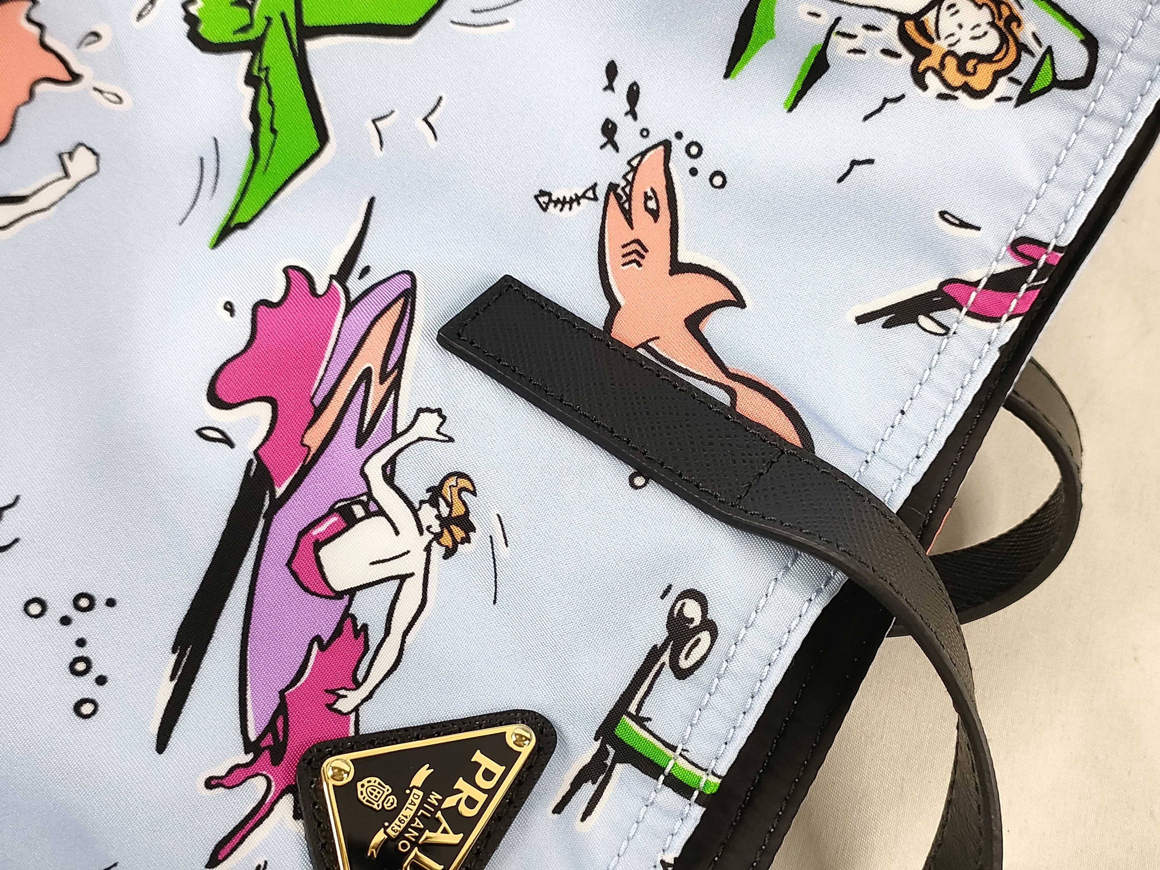 Nylon Prada Tessuto Tote Surf Print 1BG827 Tote Bag — view 5