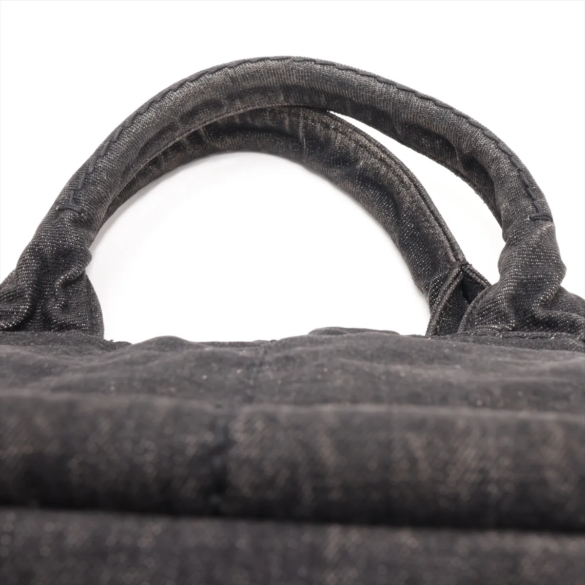 Canapa Denim x Leather 2-Way Handbag, Black — view 6