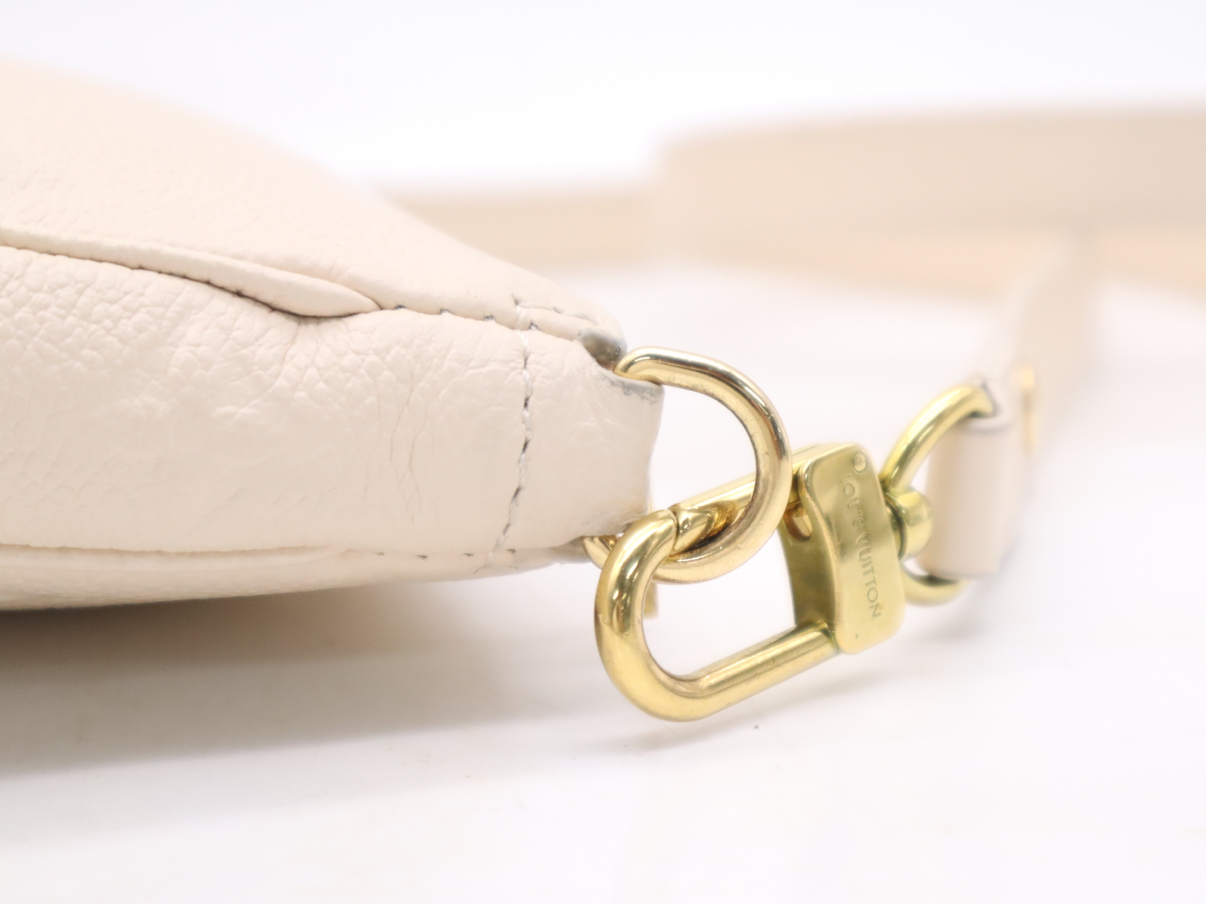 M46568 Monogram Empreinte Multi Pochette Accessoires Cream Shoulder Bag with 2 Shoulder Straps (RFID verified) — view 6