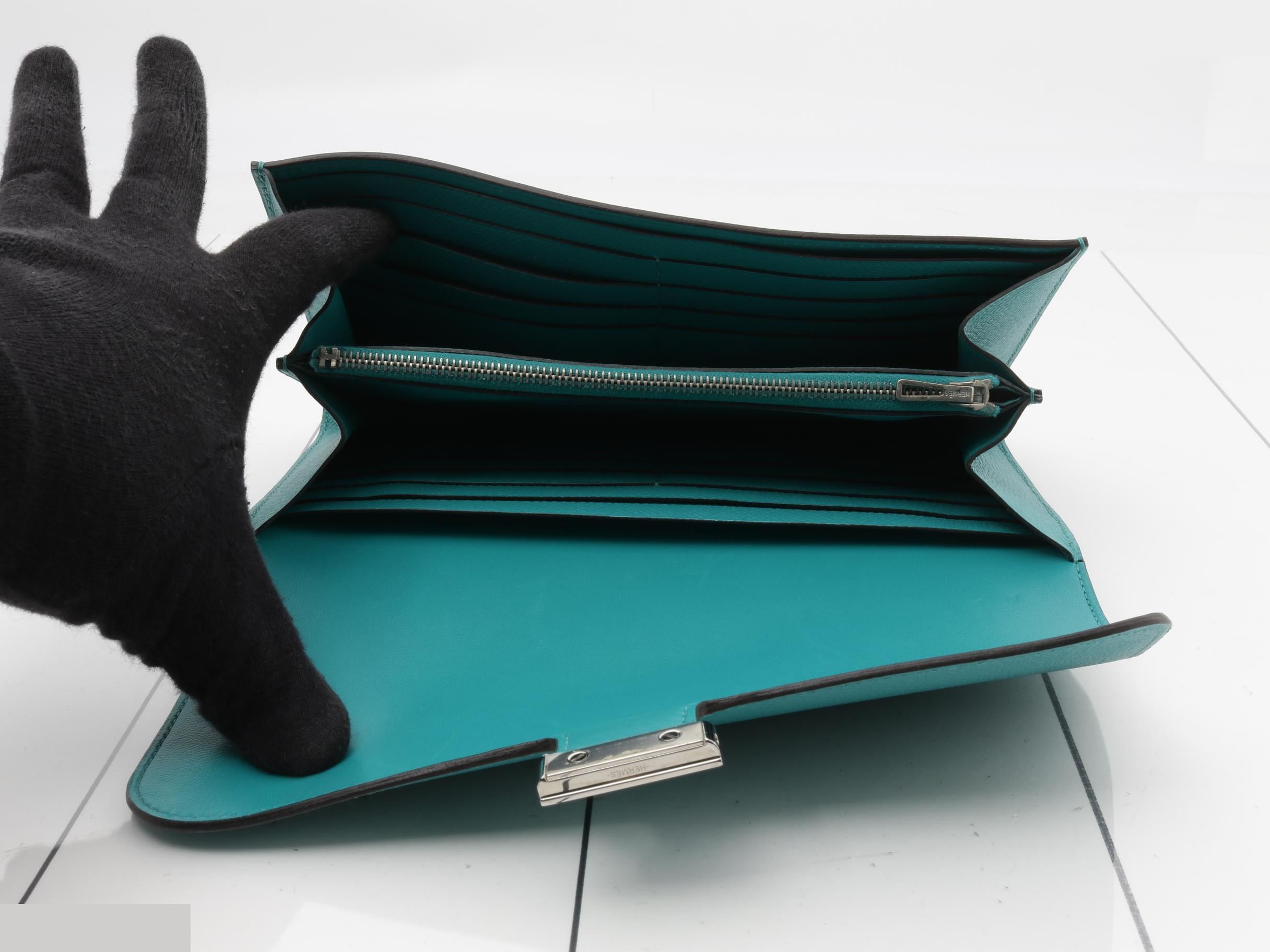 Constance Leather Bi-fold Long Wallet with X Stamp — view 4