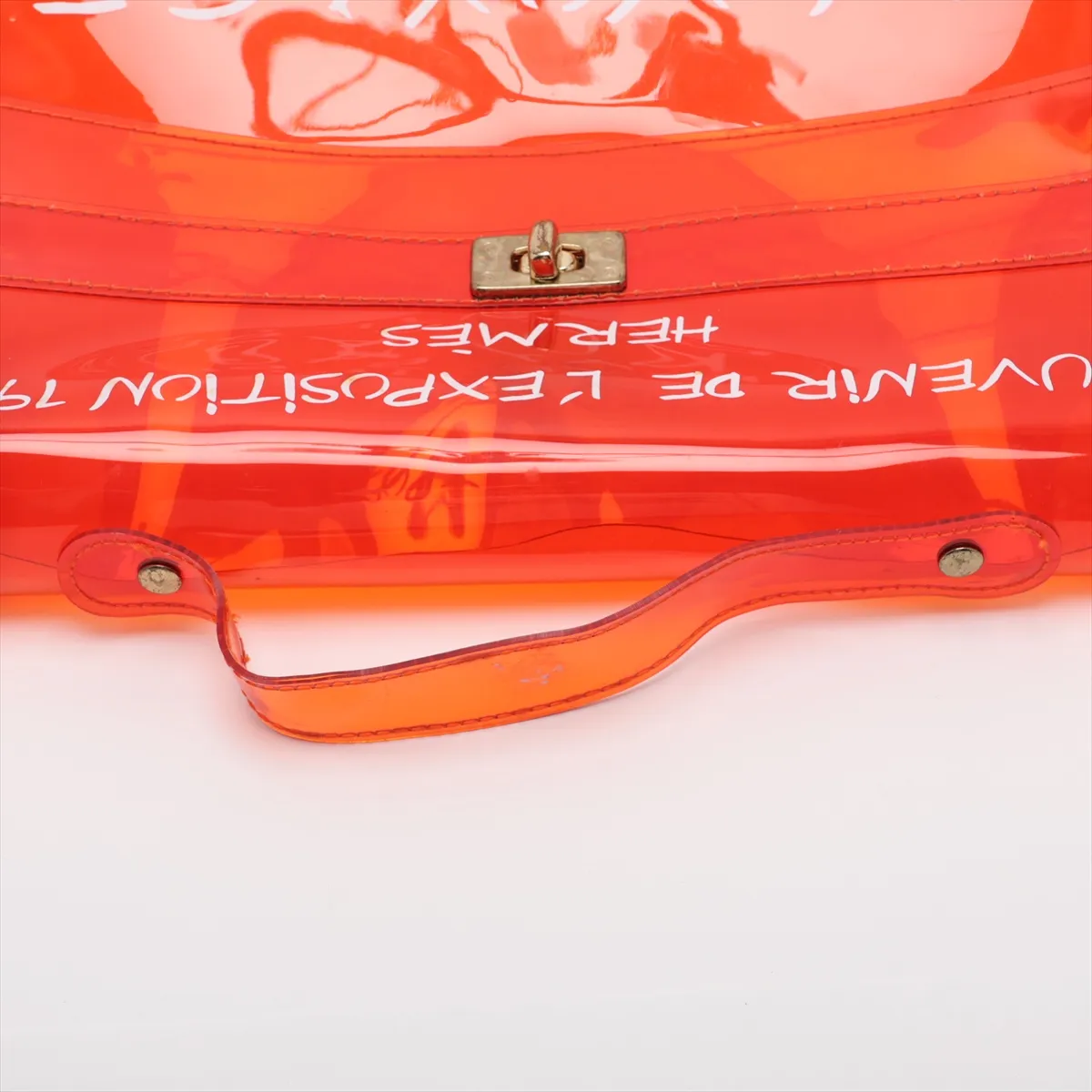 Vinyl Kelly bag, orange vinyl, gold hardware — view 5