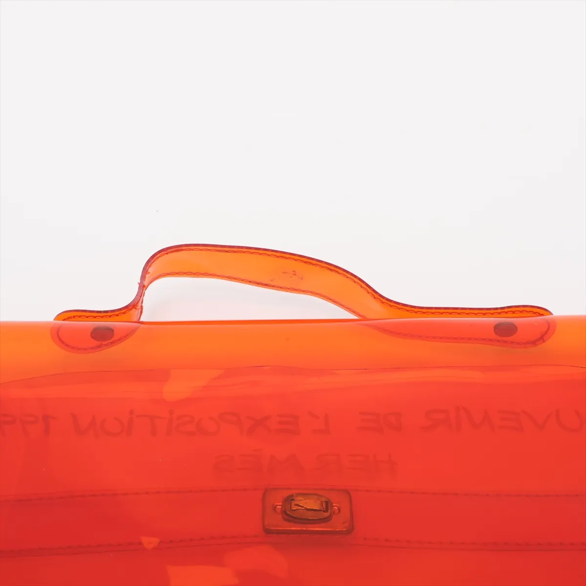 Vinyl Kelly bag, orange vinyl, gold hardware — view 6