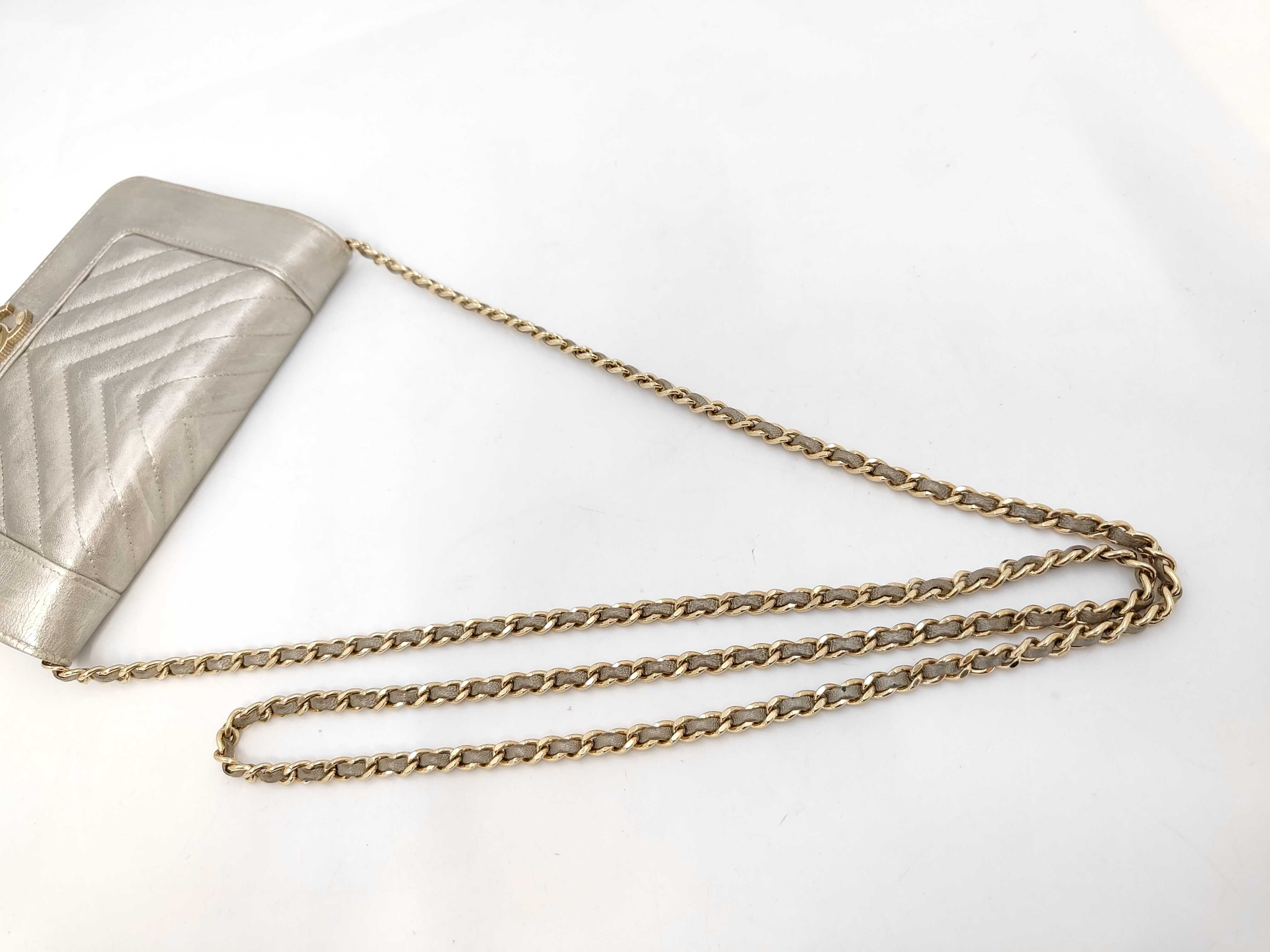 Mademoiselle Chain Wallet, Silver, with original seal, serial number in the 24 range, Shoulder Bag — view 3