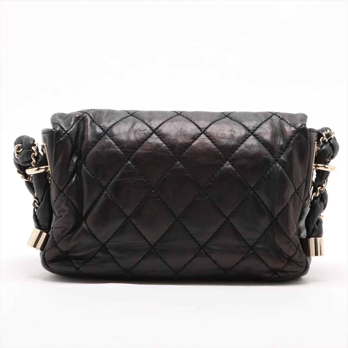 Matelasse Lambskin Chain Shoulder Bag Black Gold Hardware 11082063 11th Series — view 2