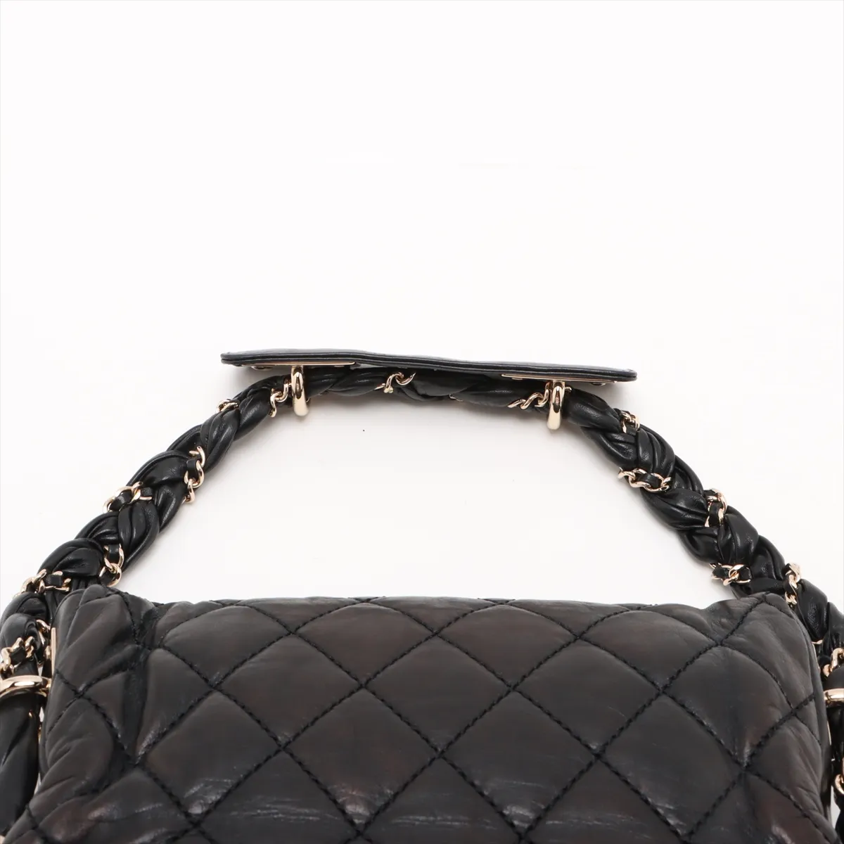 Matelasse Lambskin Chain Shoulder Bag Black Gold Hardware 11082063 11th Series — view 6