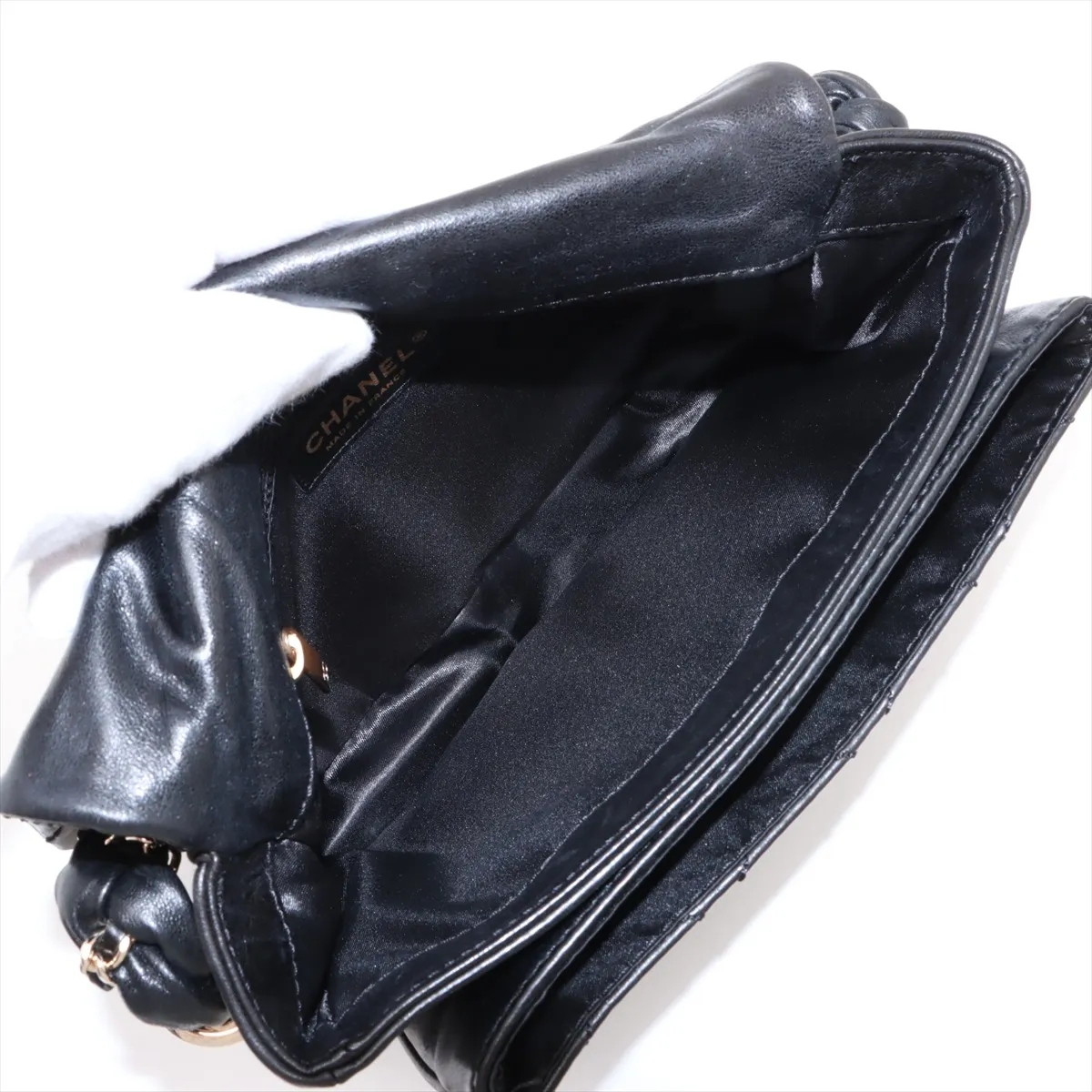 Matelasse Lambskin Chain Shoulder Bag Black Gold Hardware 11082063 11th Series — view 7