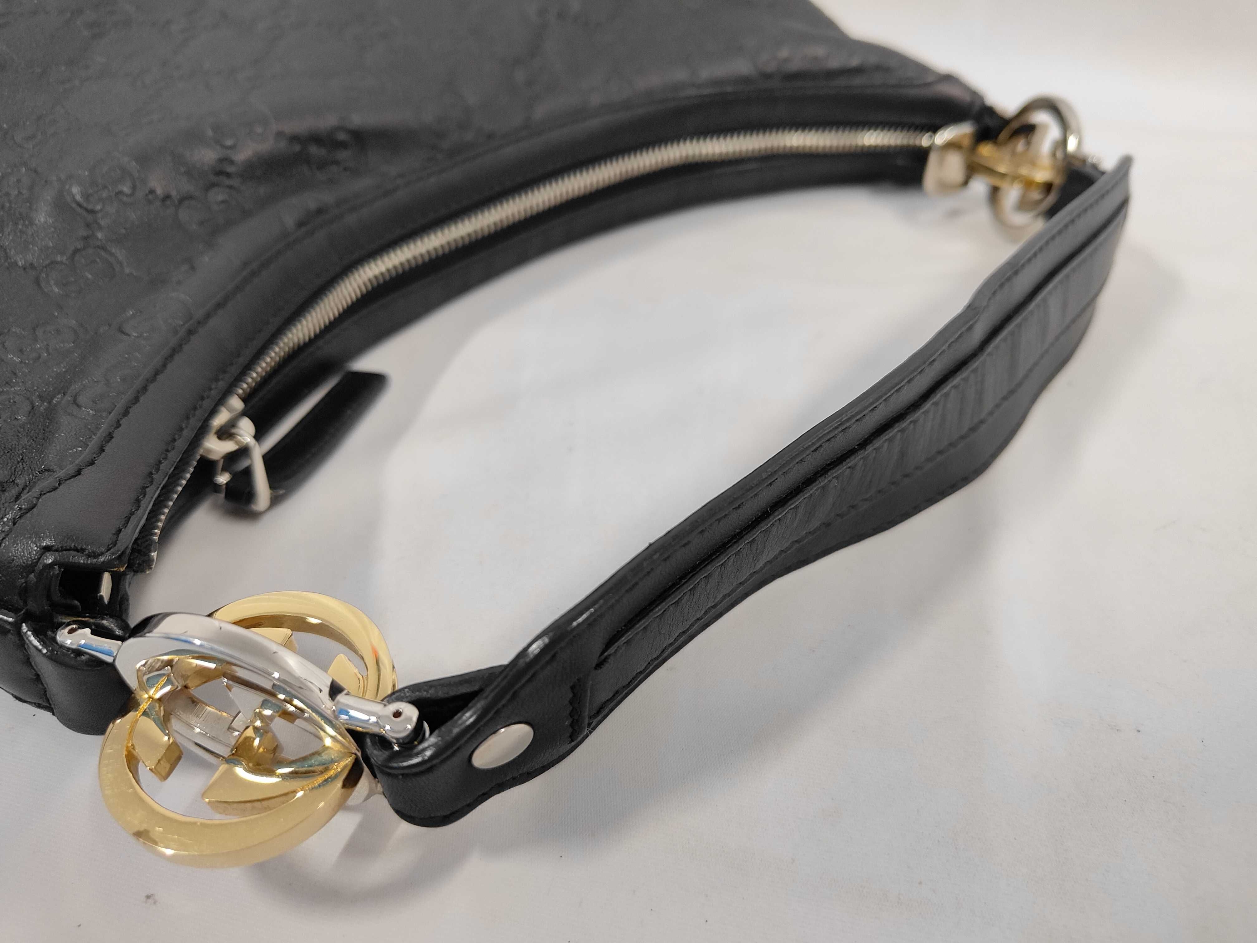Black Leather Pea Shoulder Bag — view 5