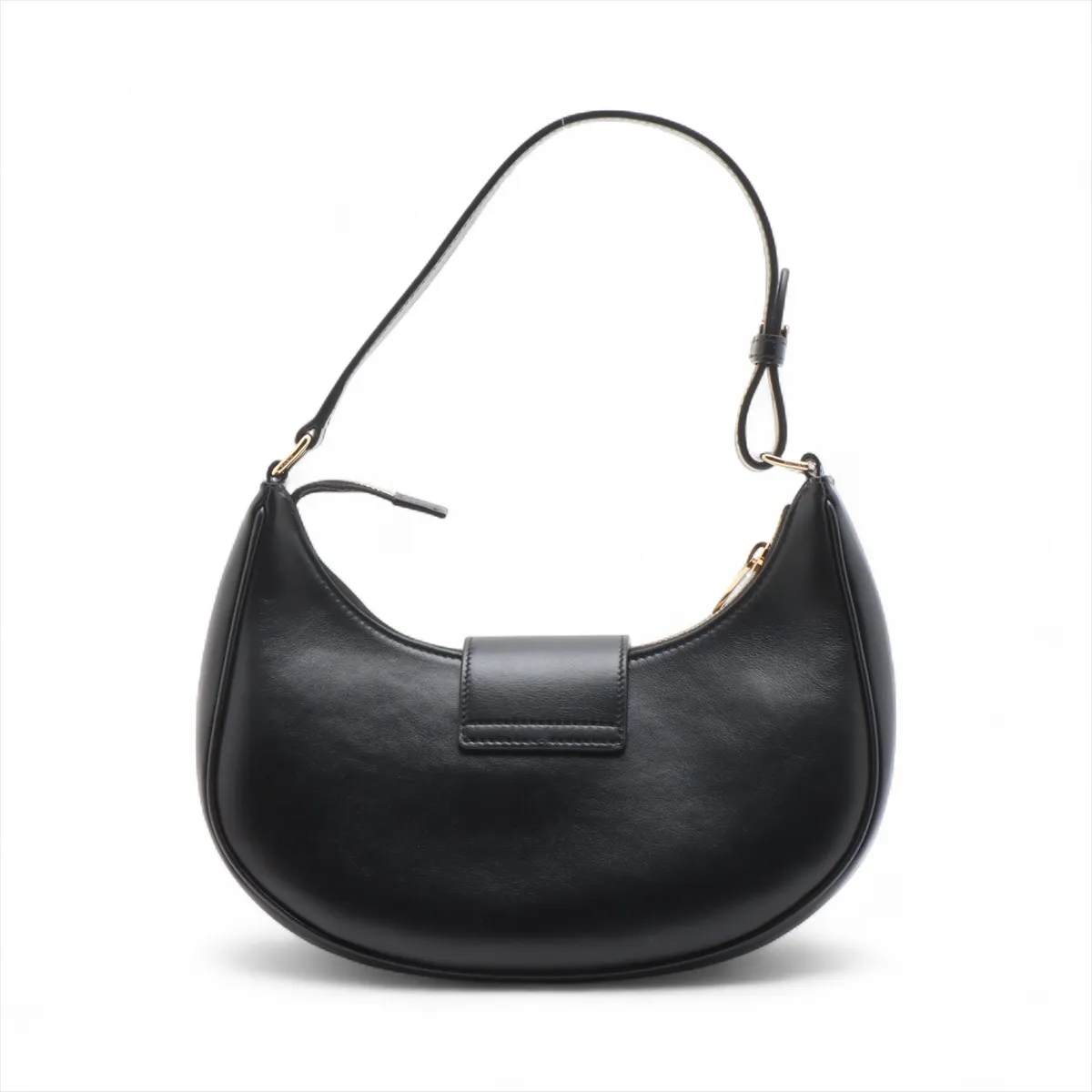 Triomphe Ava Leather Shoulder Bag, Black — view 2