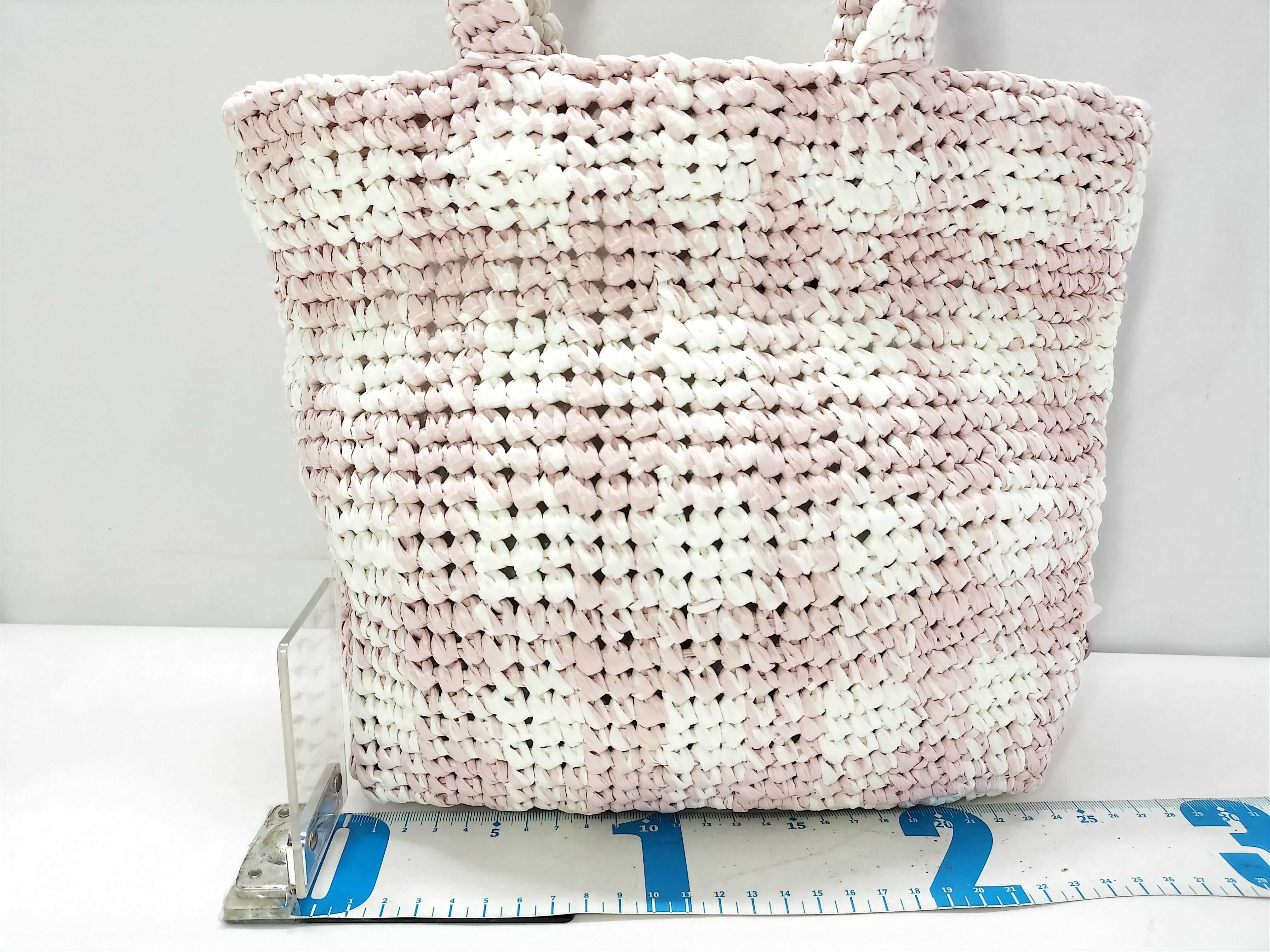 Raffia Handbag Pink x White Handbag — view 2