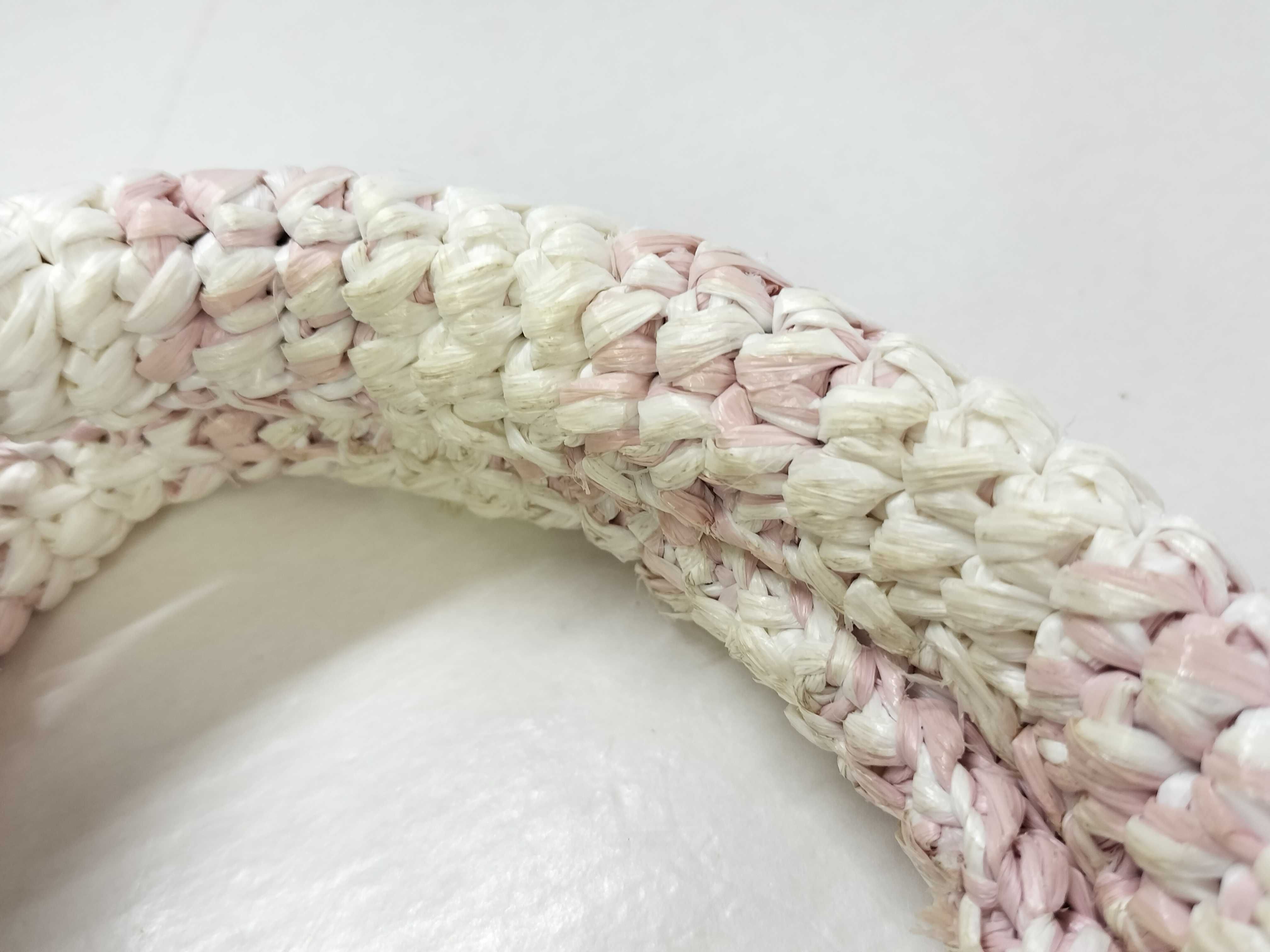 Raffia Handbag Pink x White Handbag — view 4