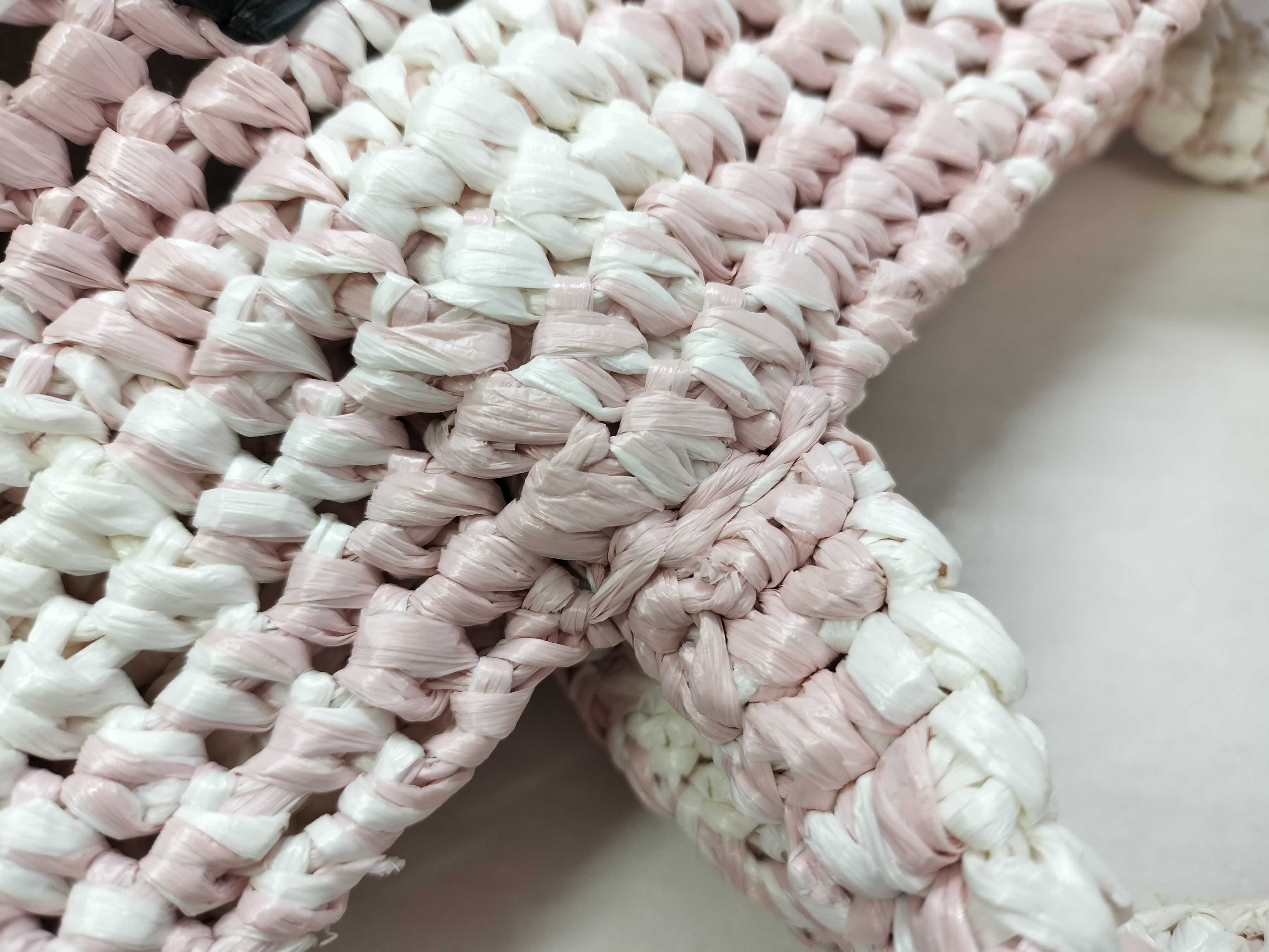 Raffia Handbag Pink x White Handbag — view 5