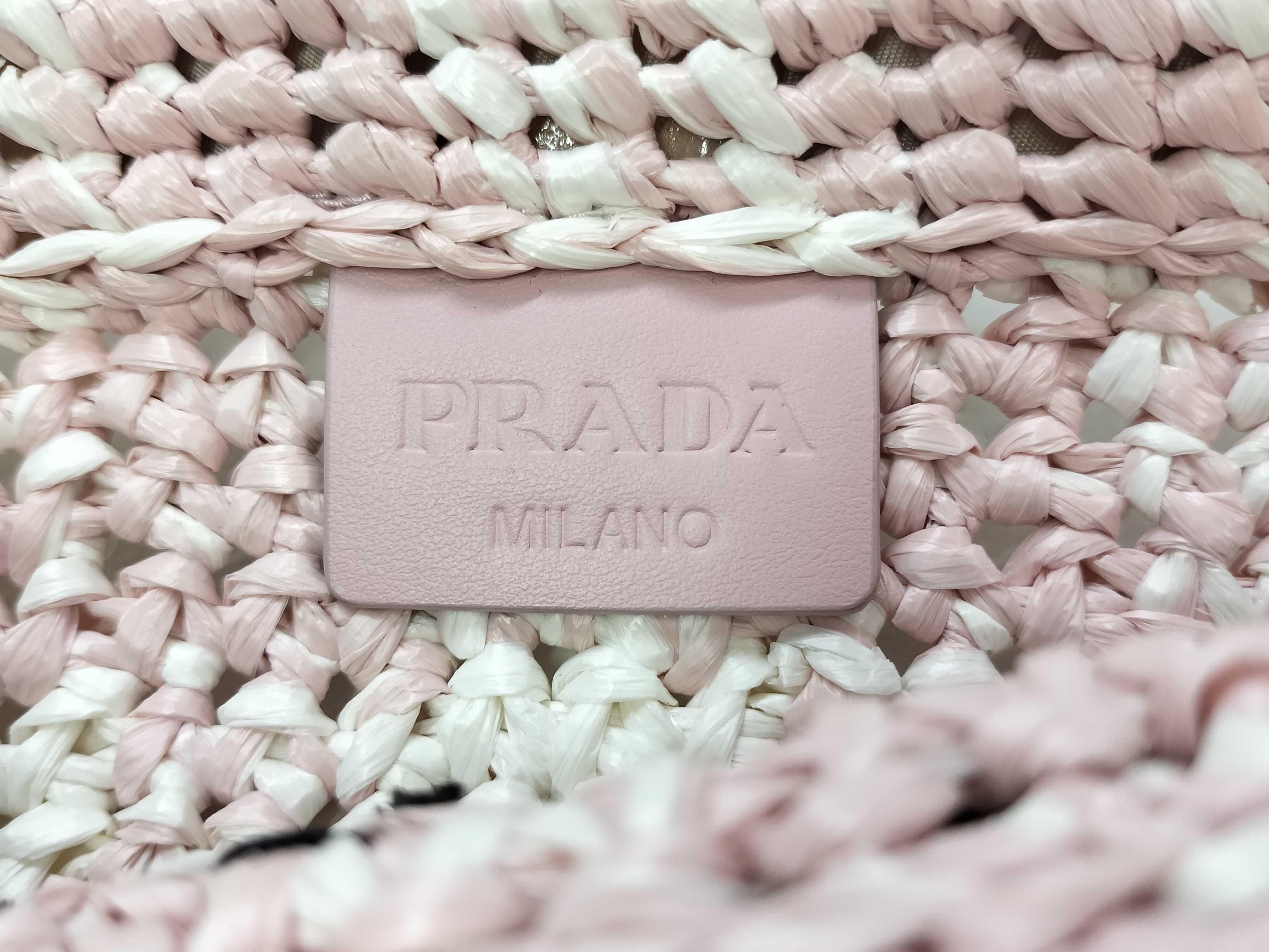 Raffia Handbag Pink x White Handbag — view 8