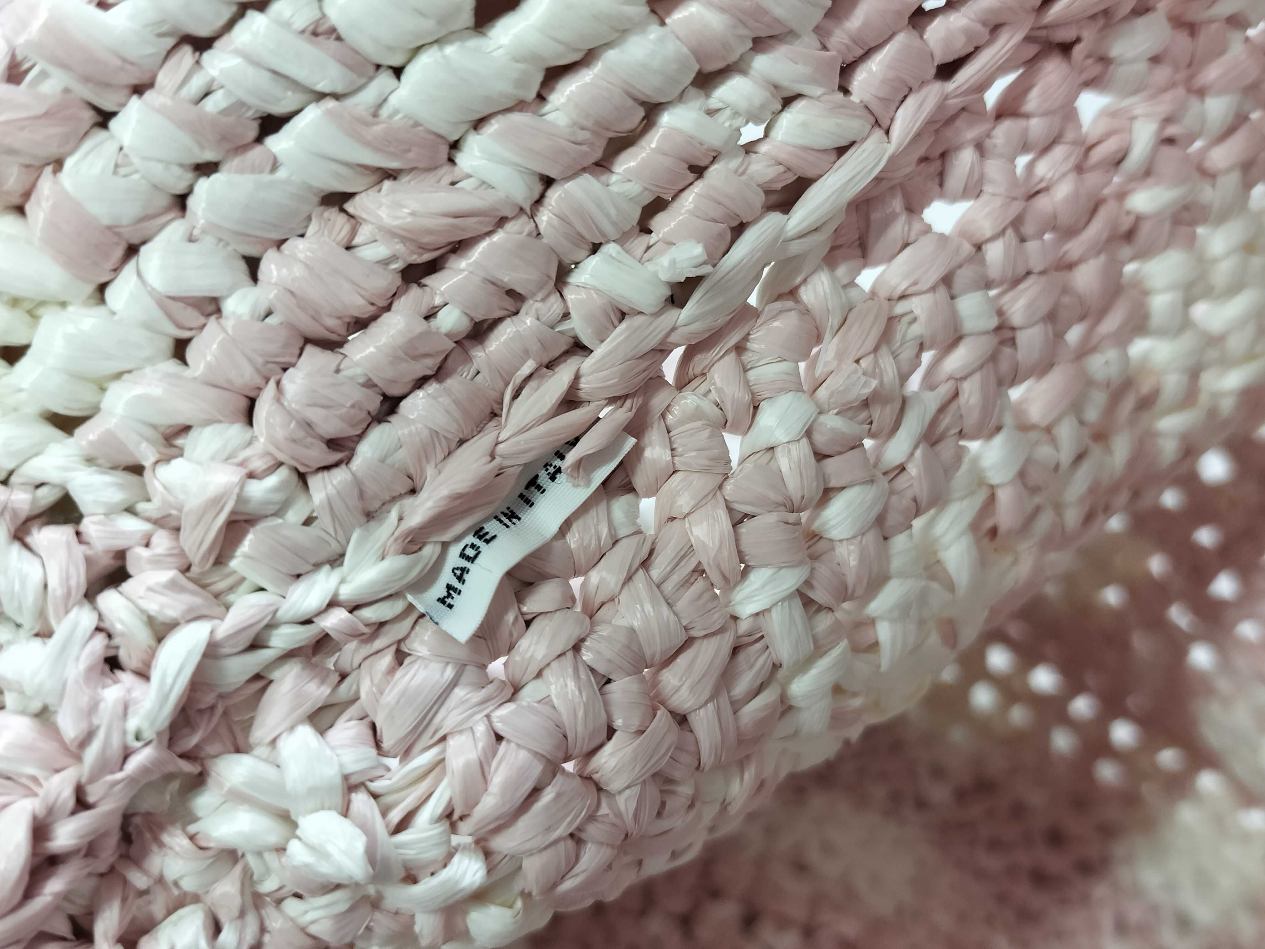 Raffia Handbag Pink x White Handbag — view 9